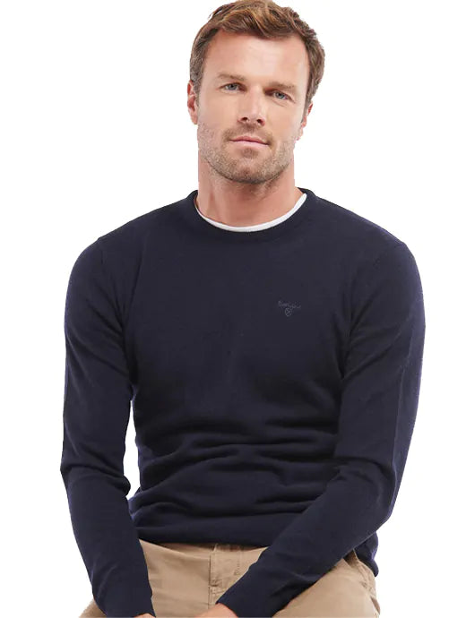 Barbour essential lambswool crew neck jumper navy - Main Image