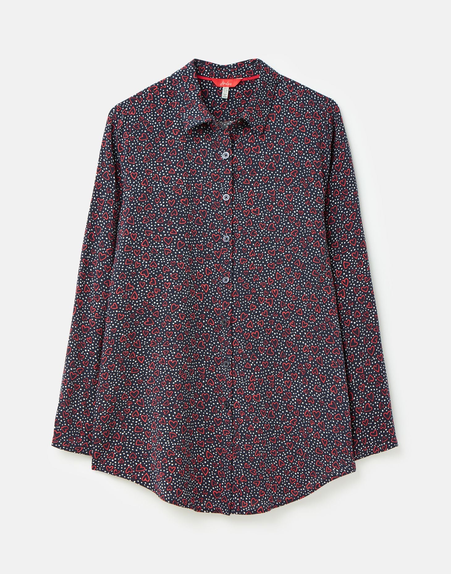 Joules Elvina Button Front Shirt - Dotty Heart Print