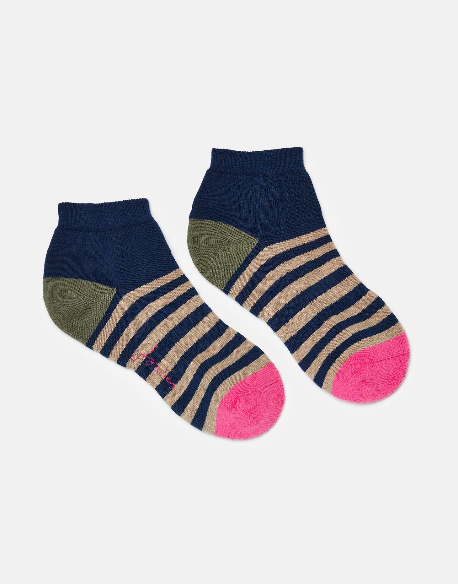 Chedworth Trainer Socks - Navy Stripe