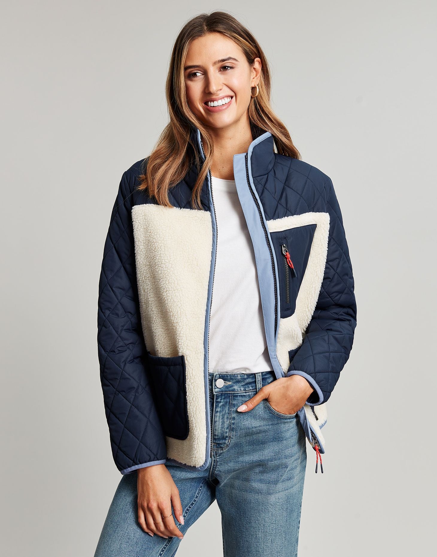 Hopeland Fleece Jacket - Navy Cream