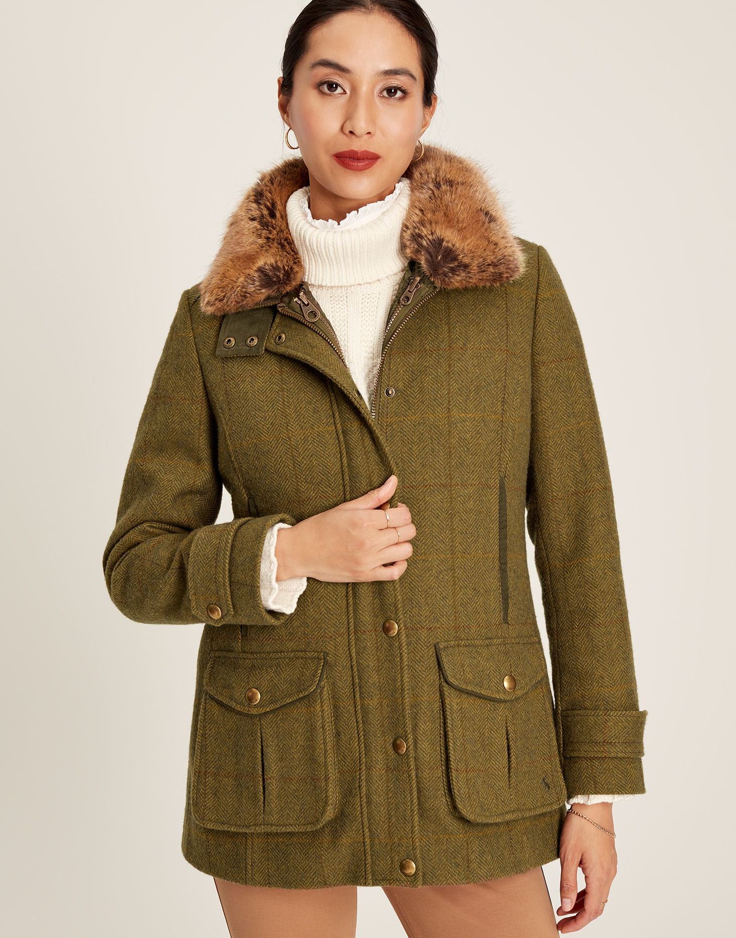 Fieldcoat Luxe Tweed Jacket With Removable Gilet - Green Tweed