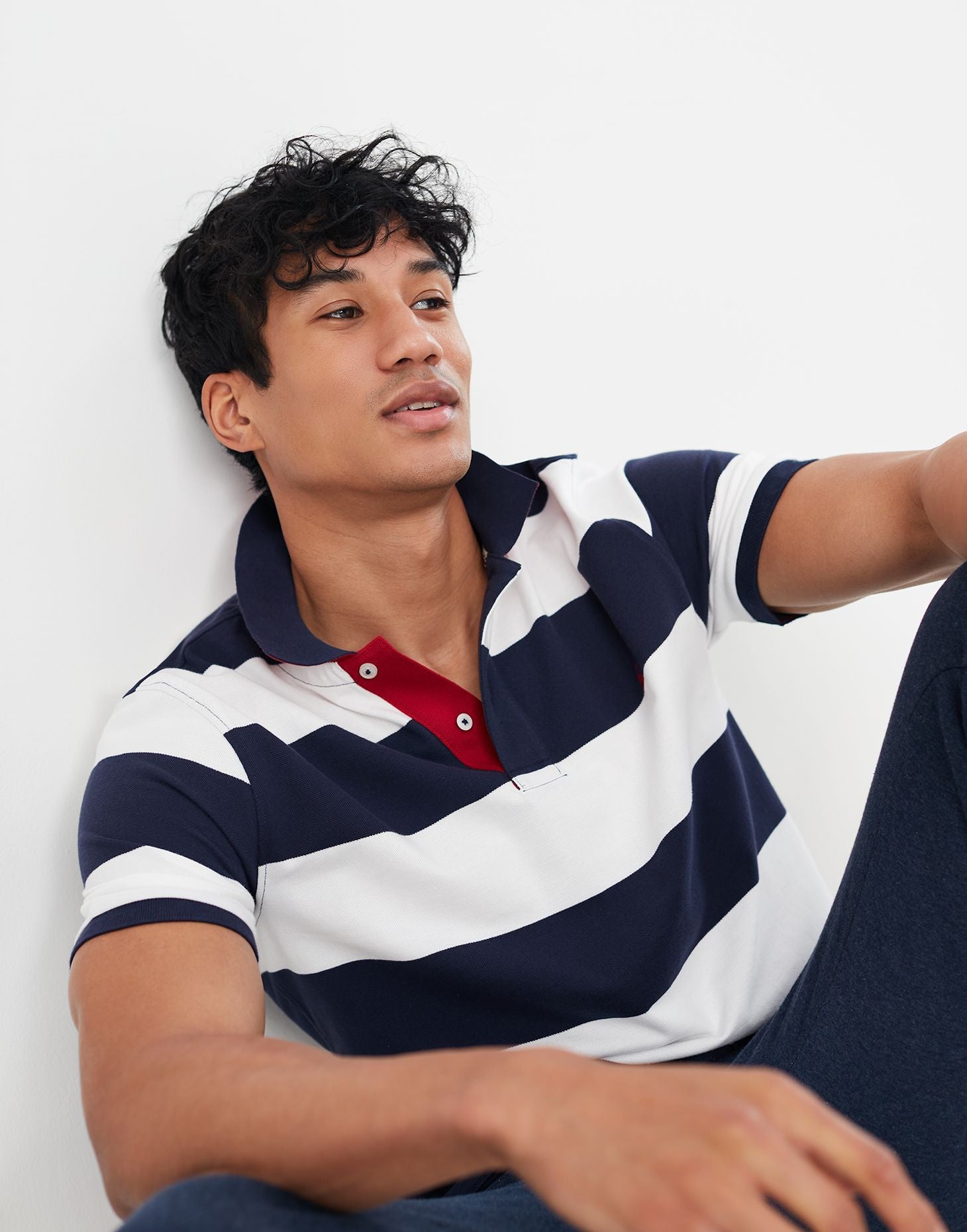 Men's Filbert Polo Shirt - BLUE WHITE STRIPE