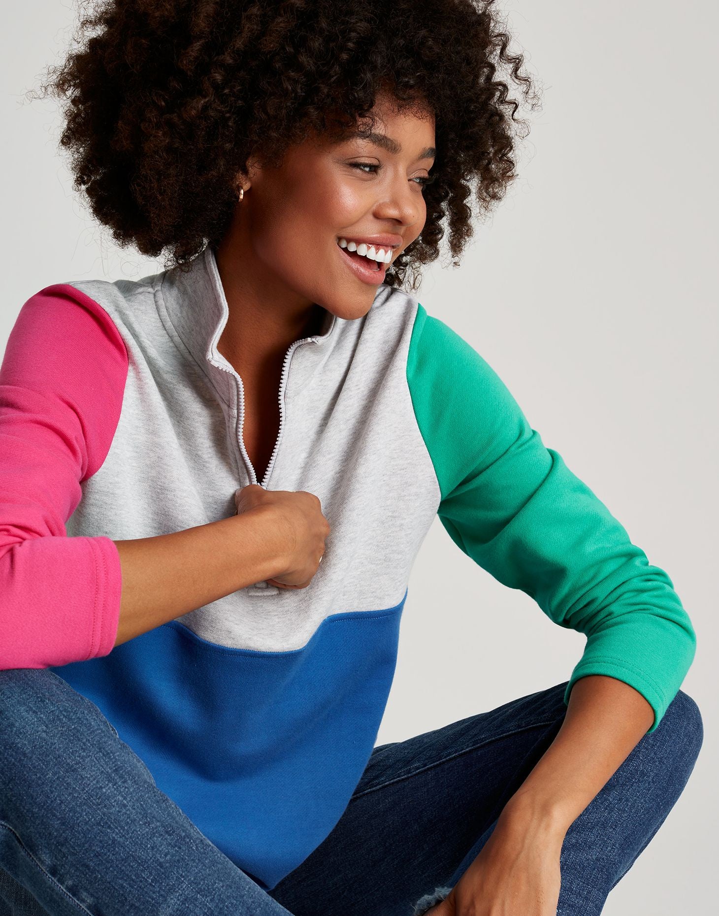 Pip Casual Half Zip Sweatshirt - Grey Hotch Potch