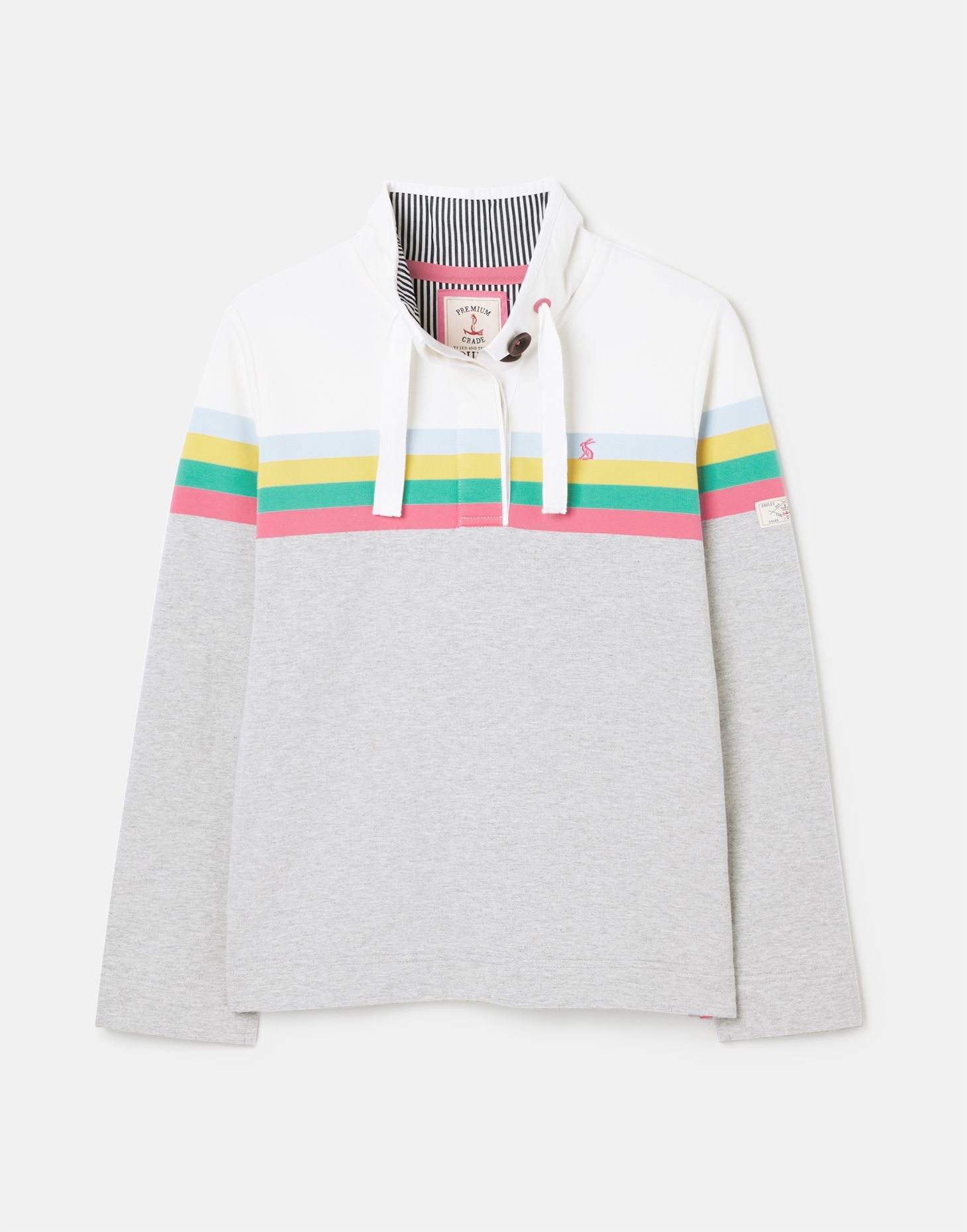 Women's Saunton Funnel Neck Sweatshirt - Grey Marl Stripe