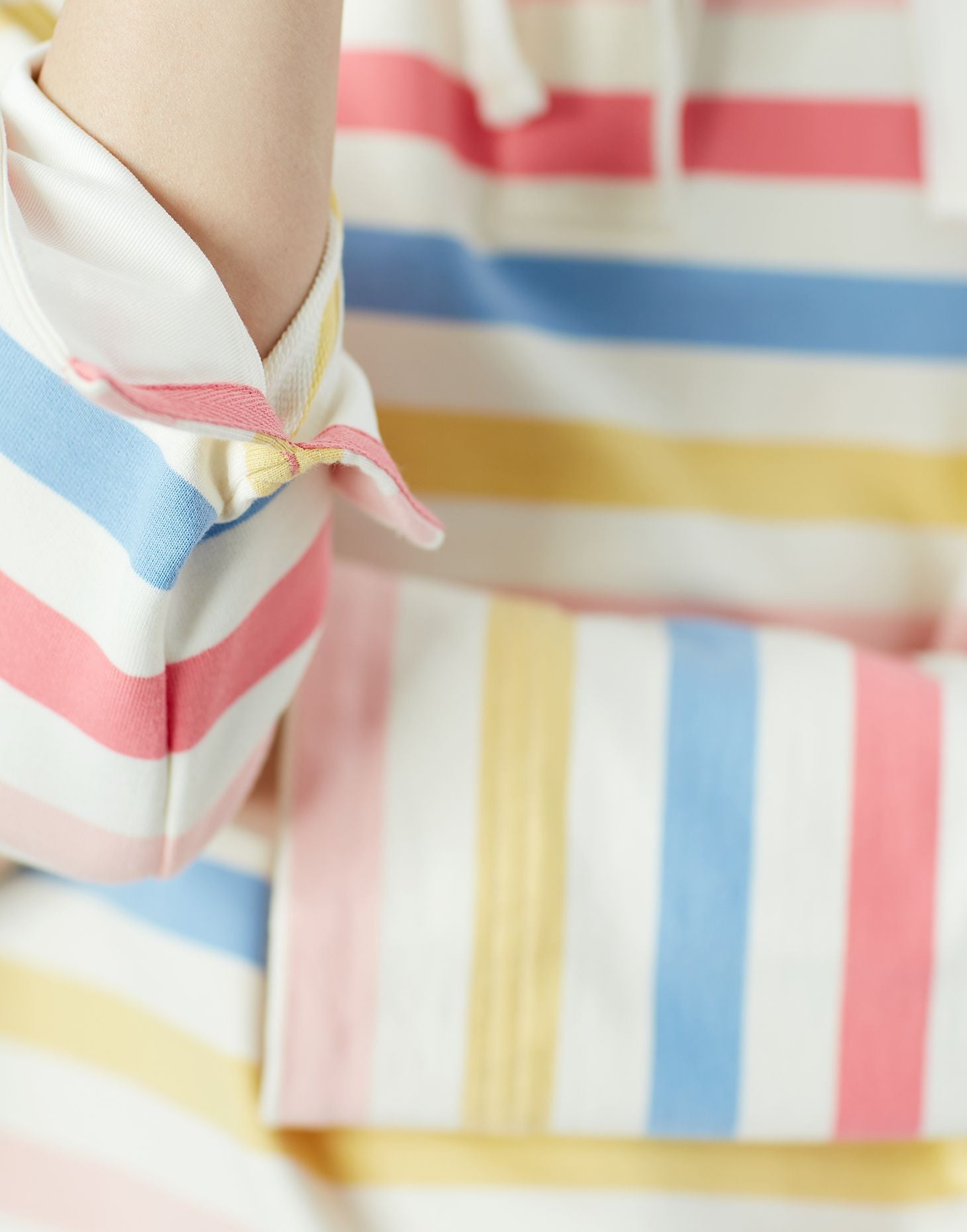 Women's Saunton Funnel Neck Sweatshirt - Cream Strawberry Stripe