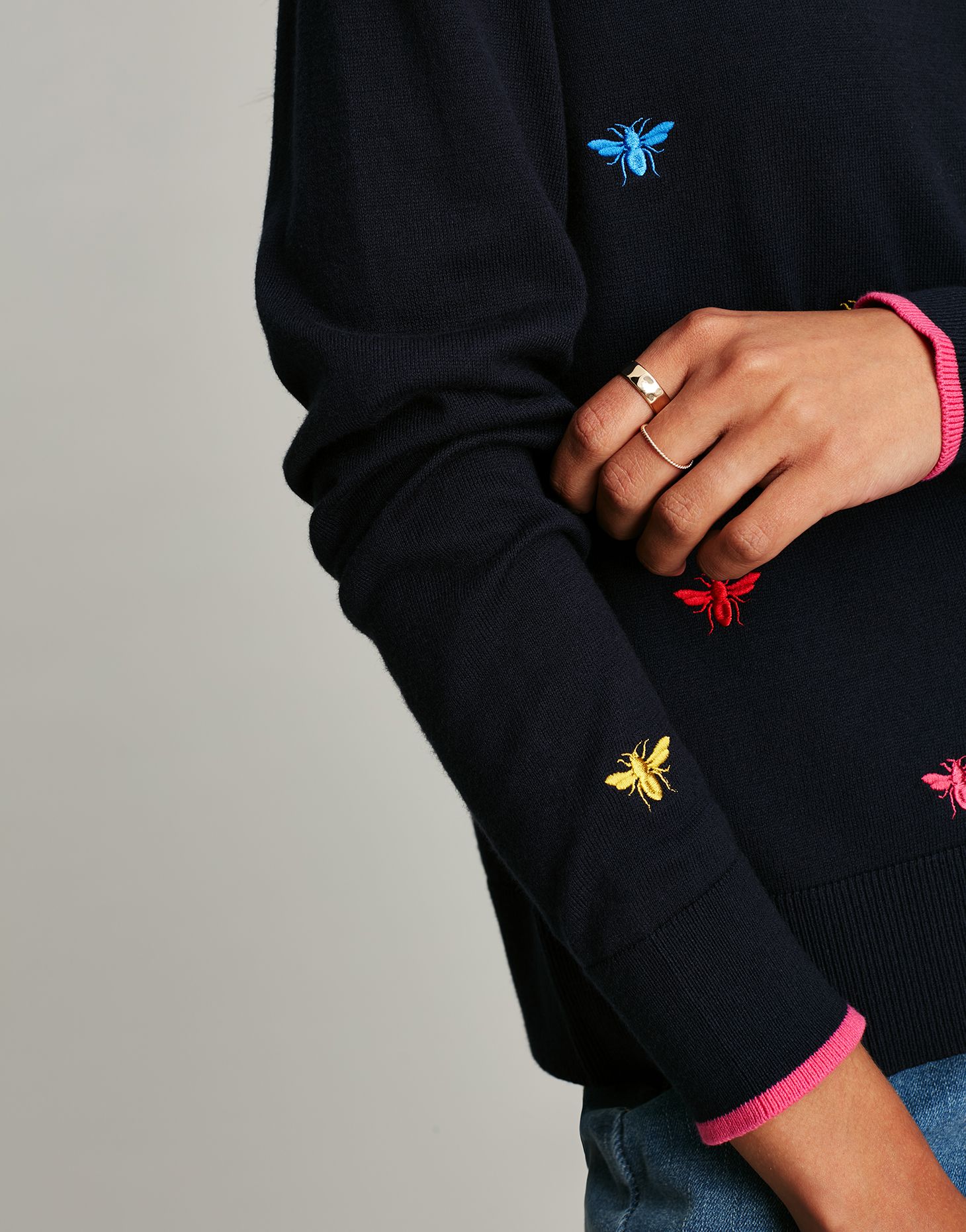 Women's Mariella Intarsia Jumper - Navy Bee