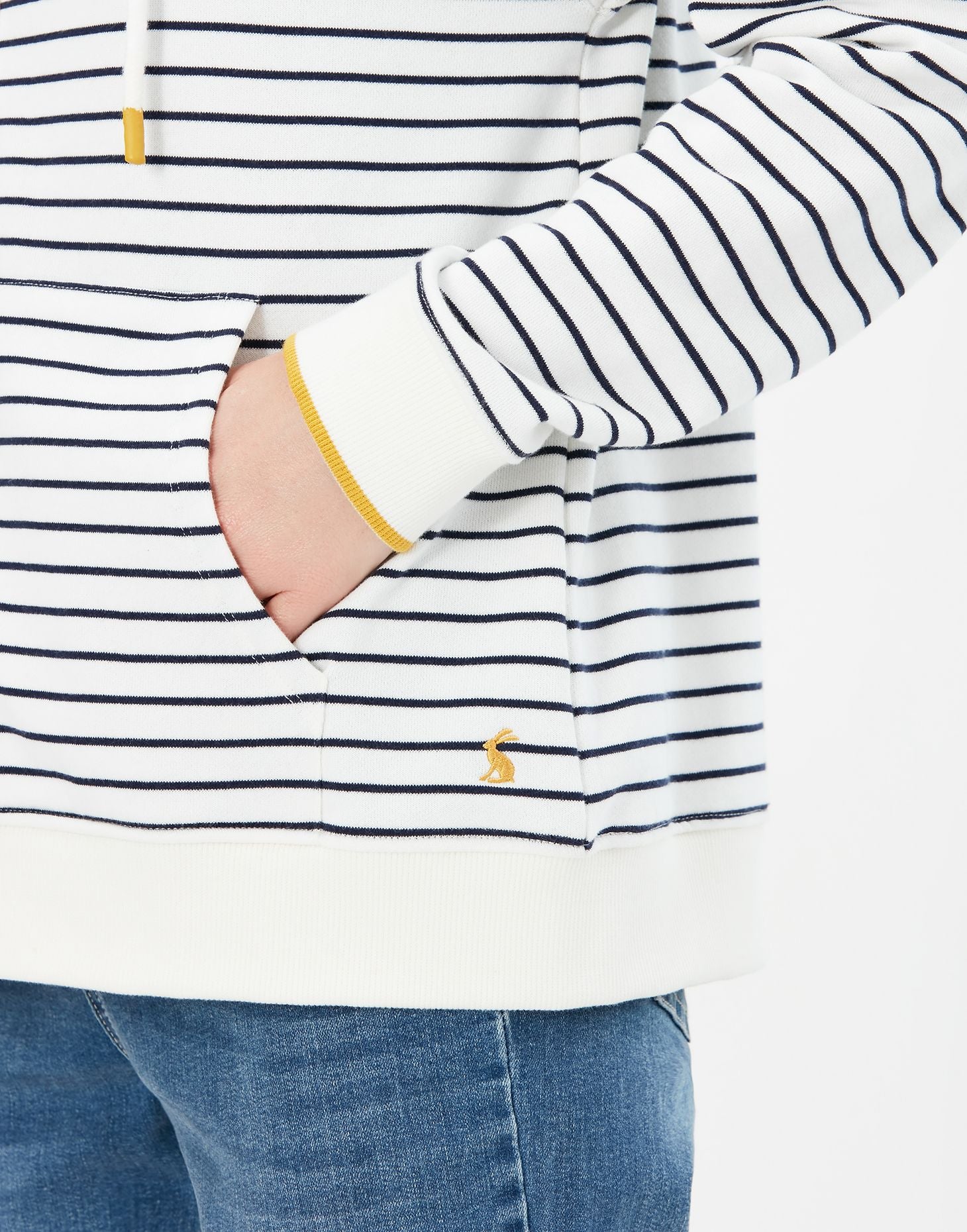 Oakham Zip Through Sweatshirt - Cream Navy Bee
