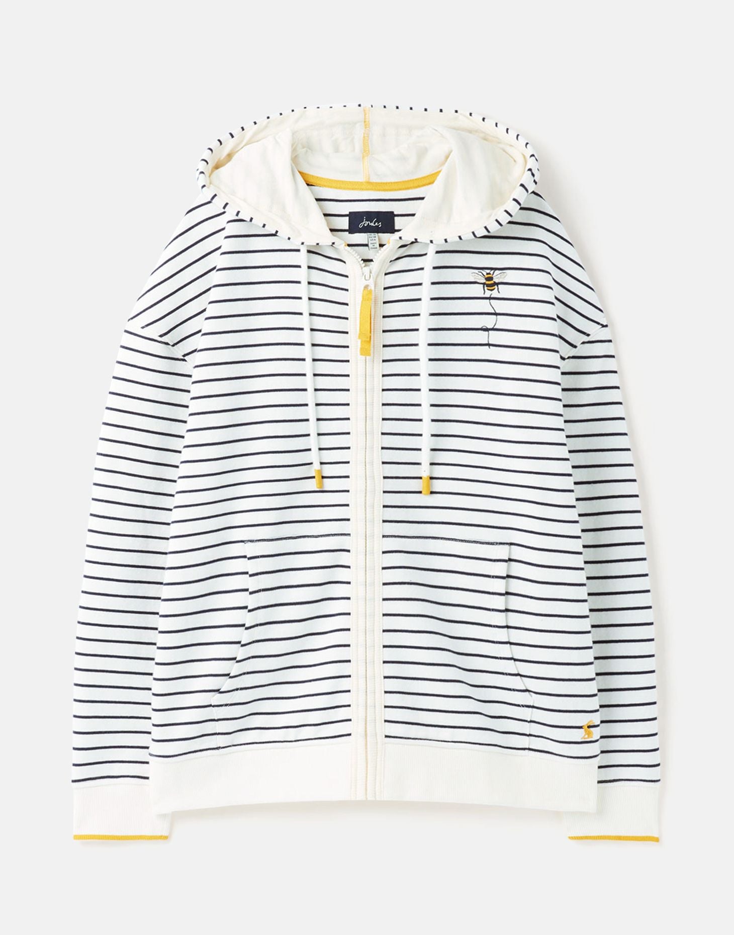 Oakham Zip Through Sweatshirt - Cream Navy Bee