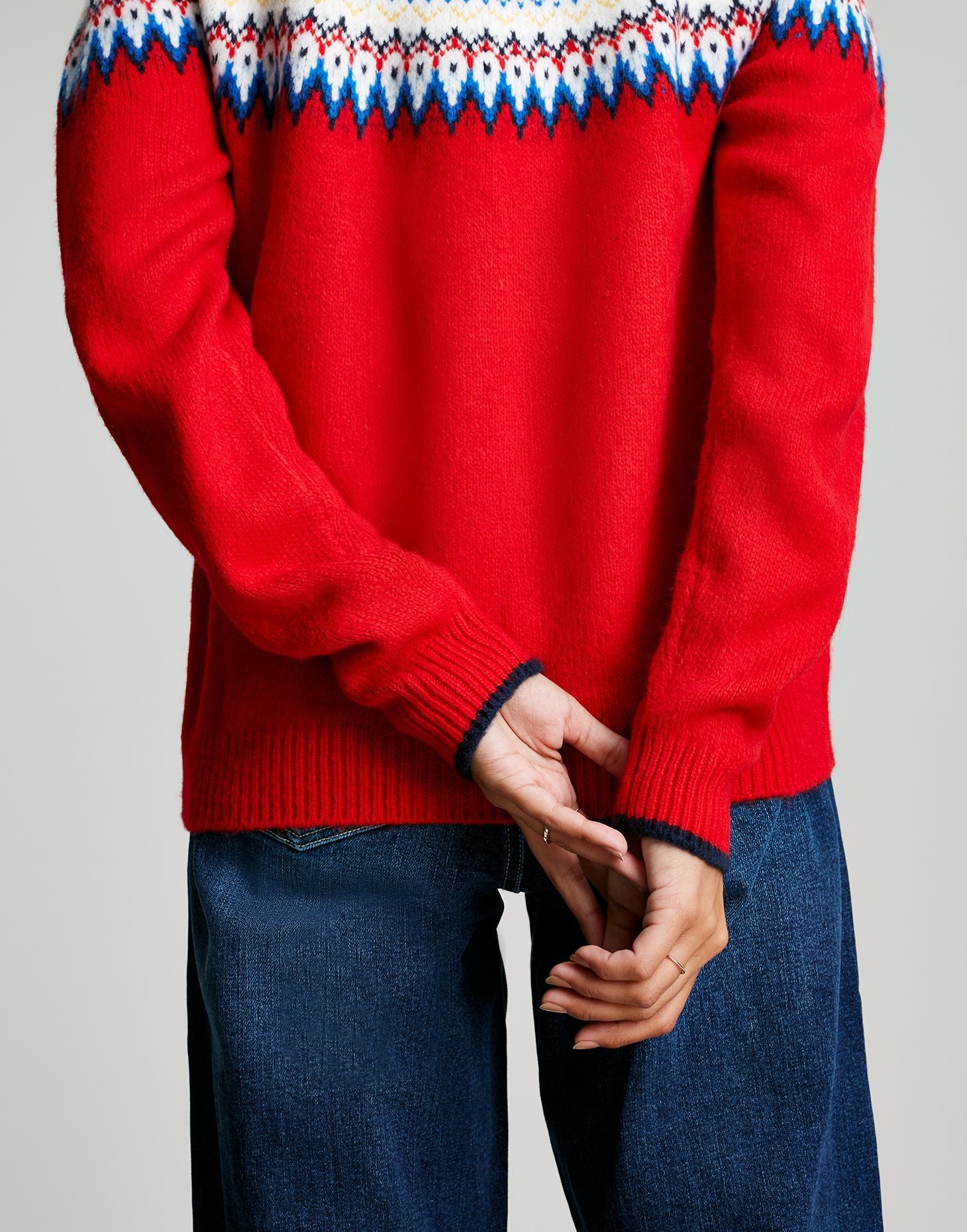 Women's Andrea Fair Isle Jumper - Red