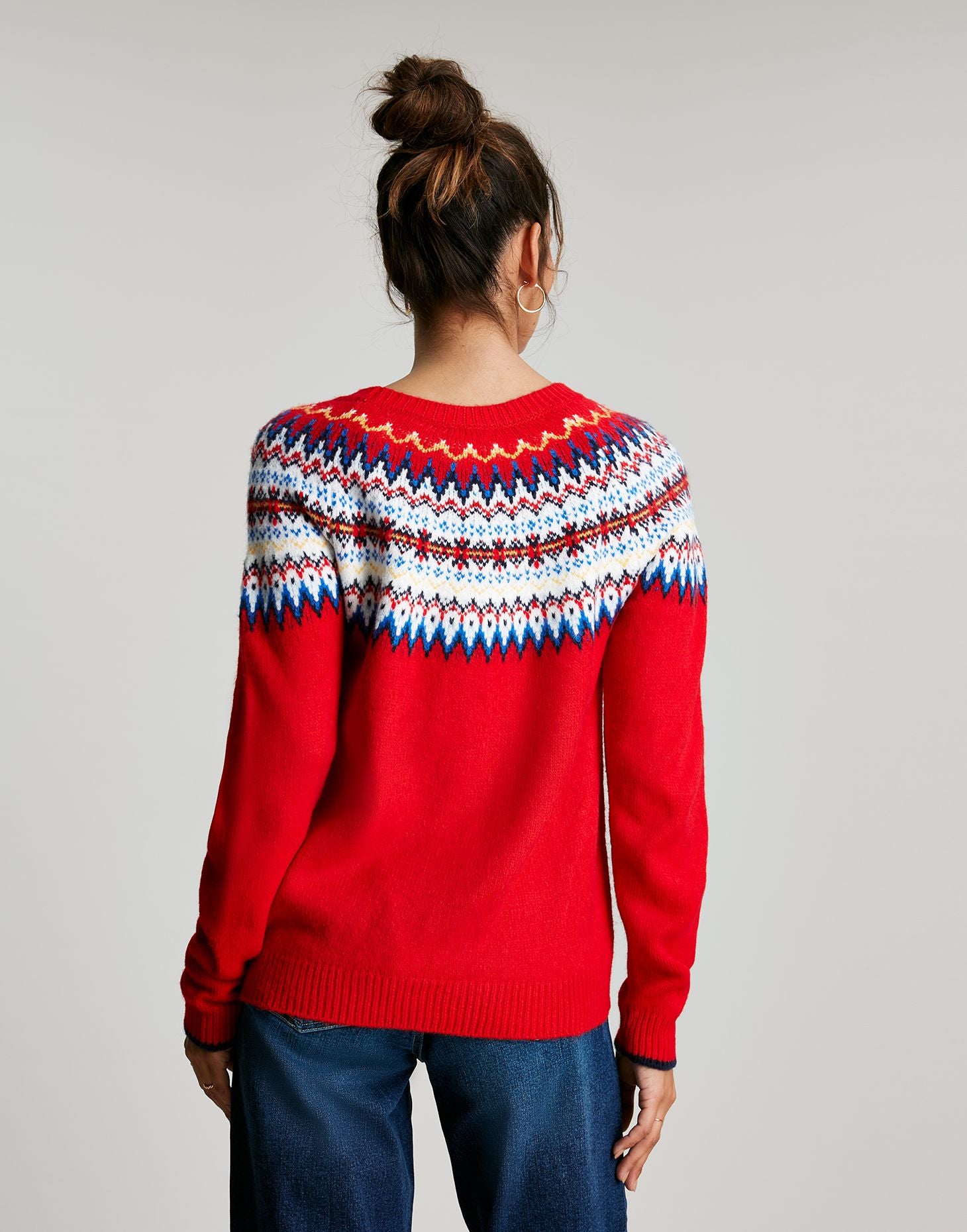 Women's Andrea Fair Isle Jumper - Red