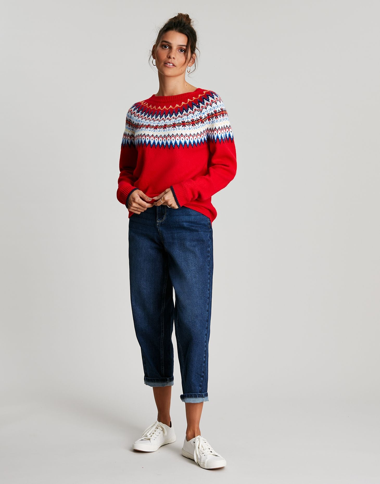 Women's Andrea Fair Isle Jumper - Red