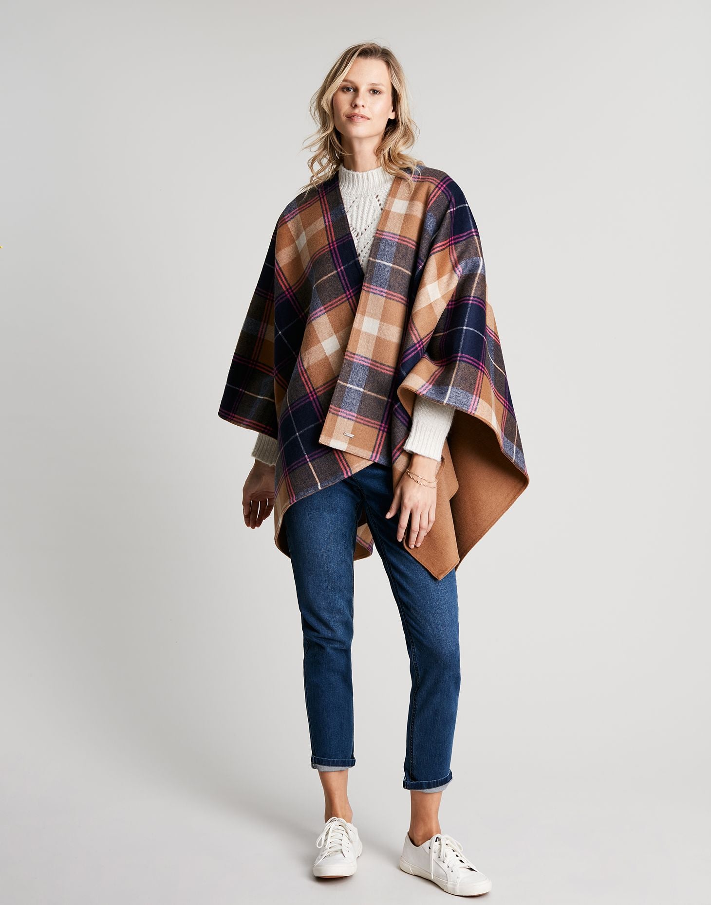 Women's Filby Reversible Cape - Bone Brown