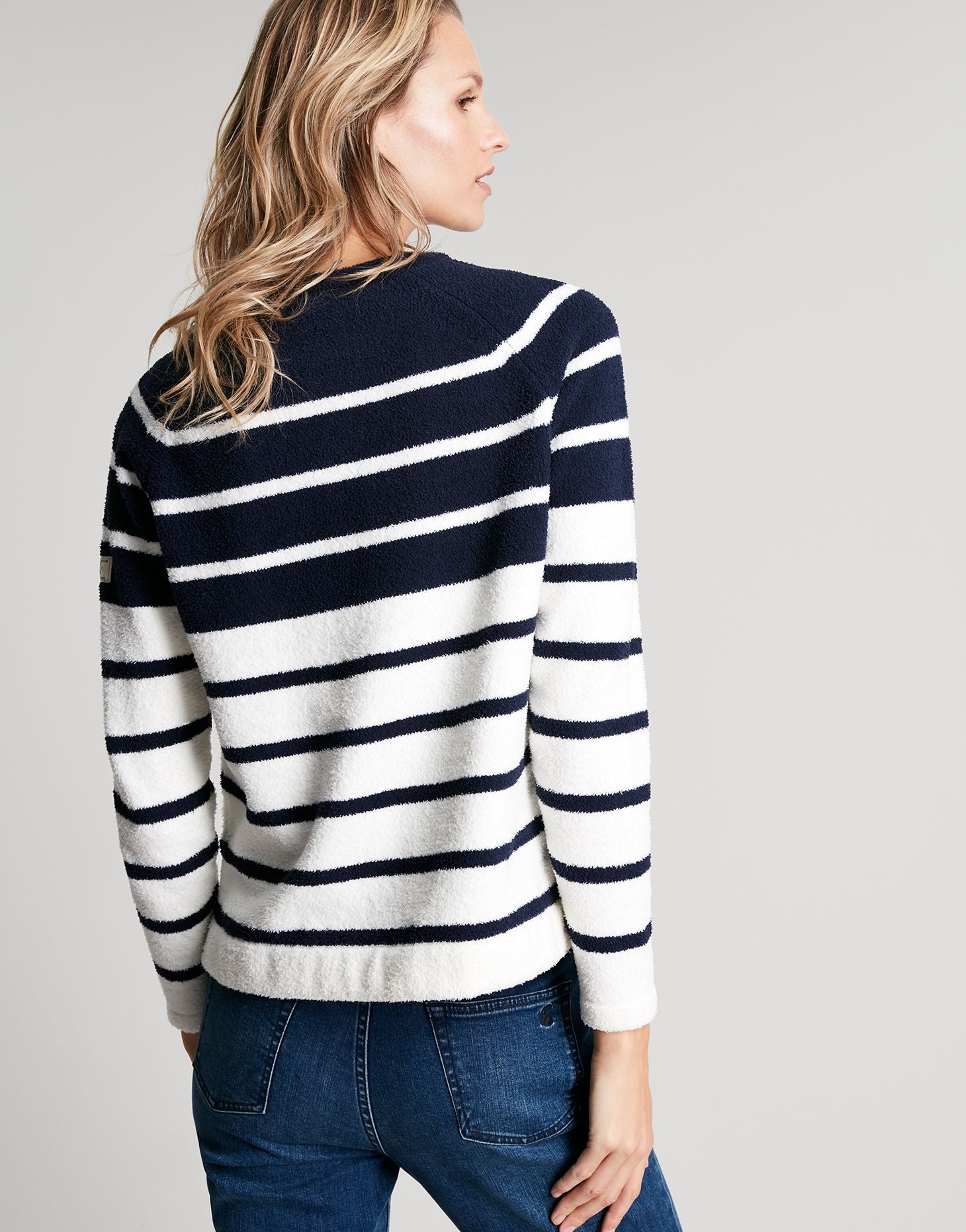 Seaport Chenille Raglan Jumper - Navy Cream Stripe