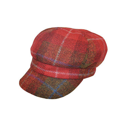 Failsworth harris tweed bakerboy hat in red