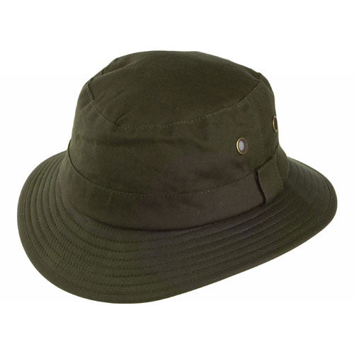 Failsworth waxed fishermans hat in olive