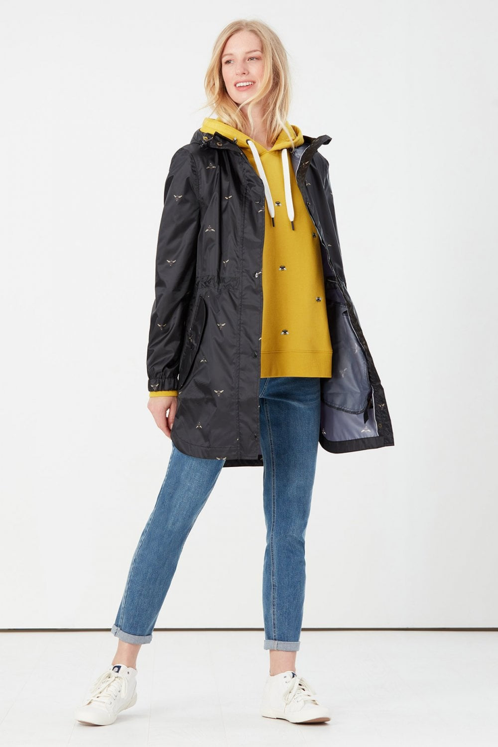 Packable Jacket Joules Women's Golightly Raincoat Golightly Printed Waterproof Packable Jacket
