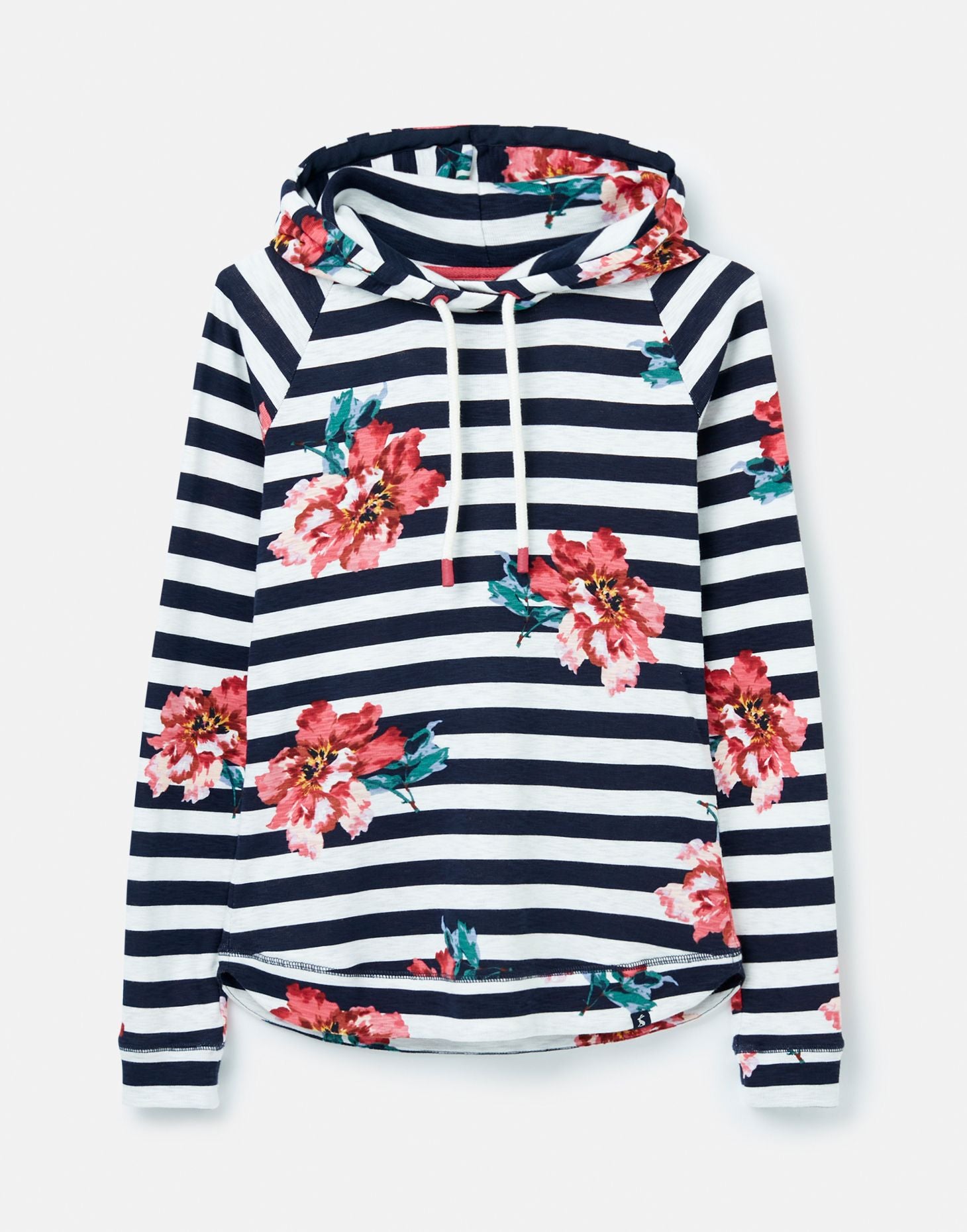 Marlston PrintCream Floral Hooded Sweatshirt
