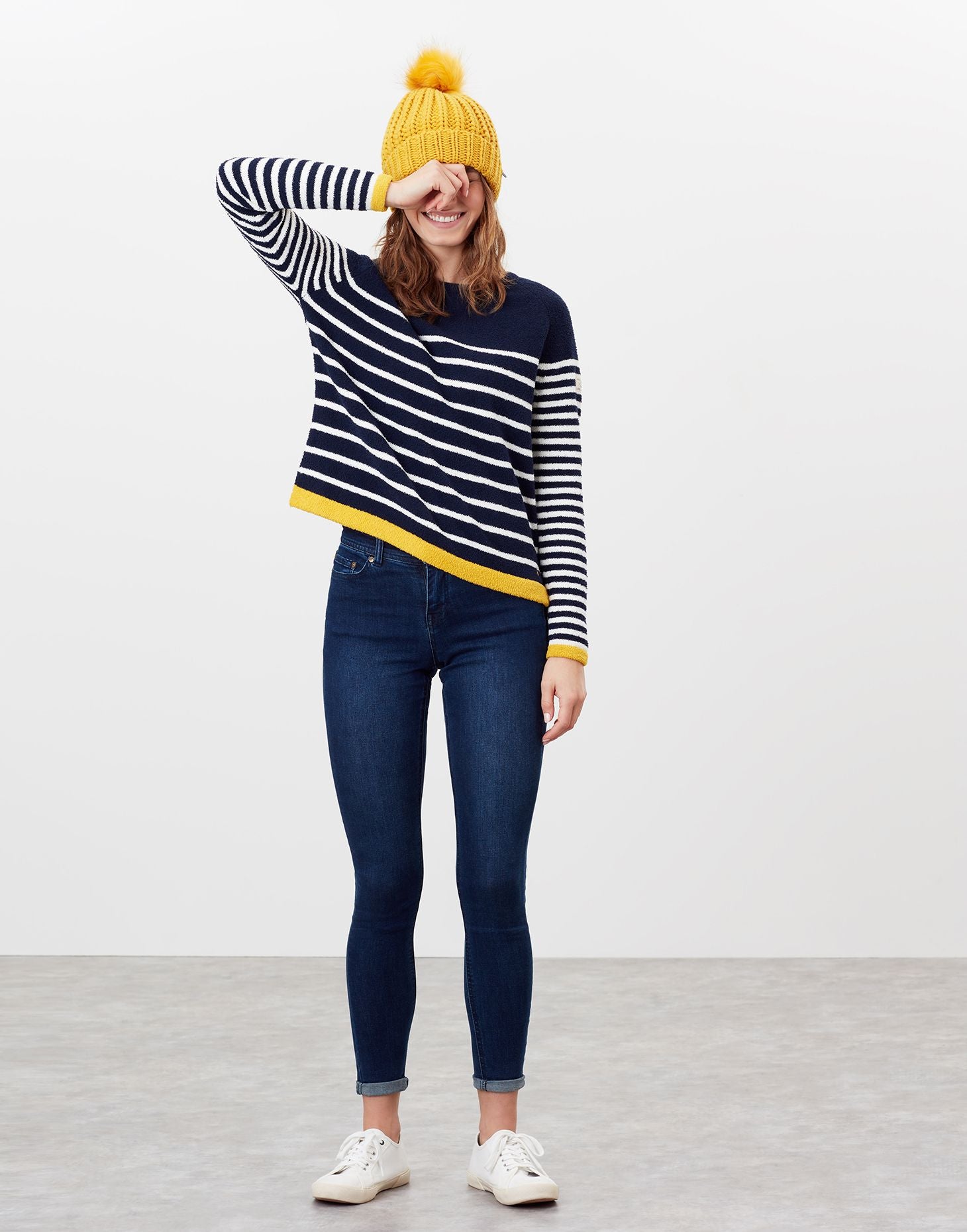 Joules - Women's Seaport chenille Jumper - Navy Stripe