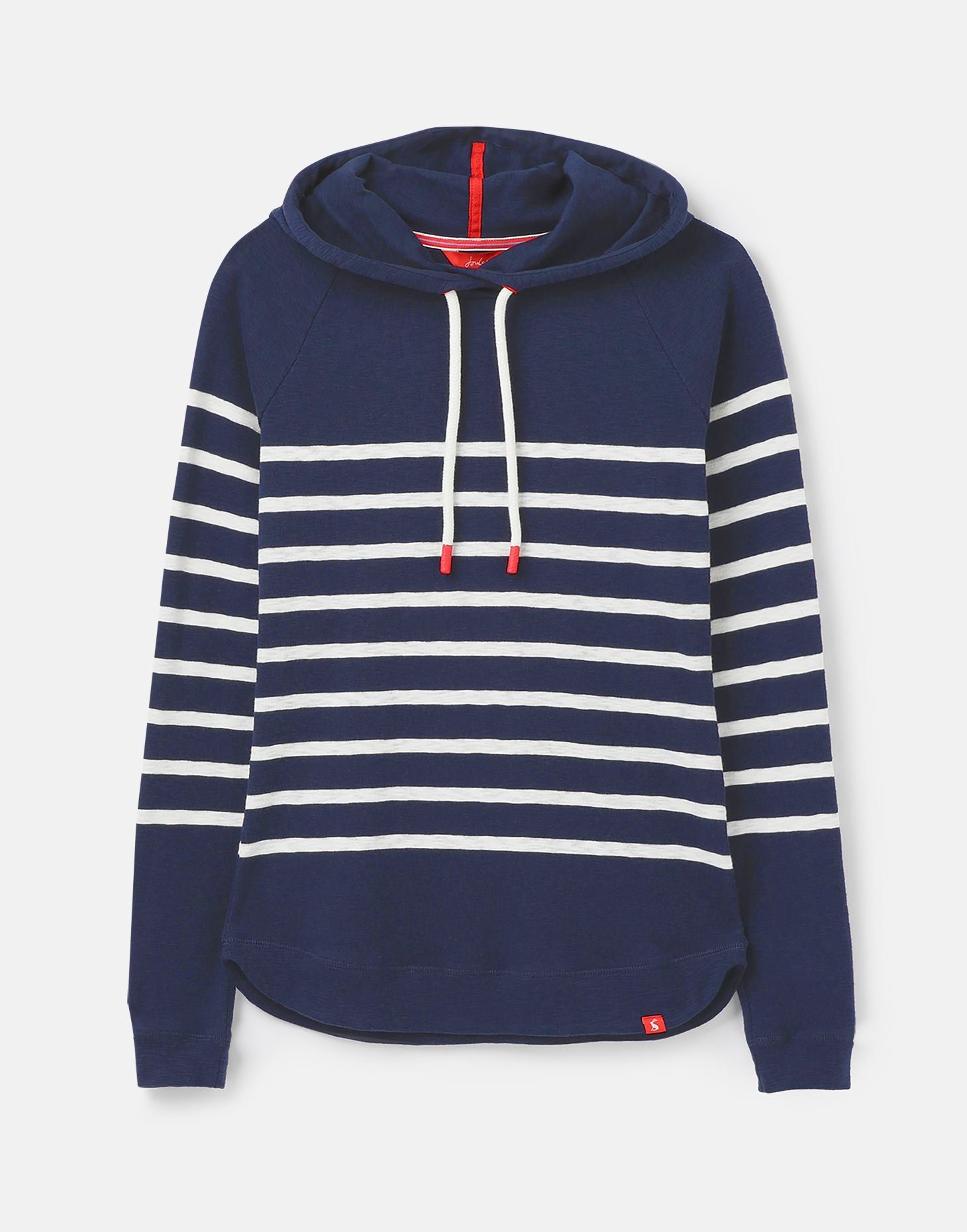 Marlston Stripe Hooded Sweatshirt in French Navy Cream Stripe