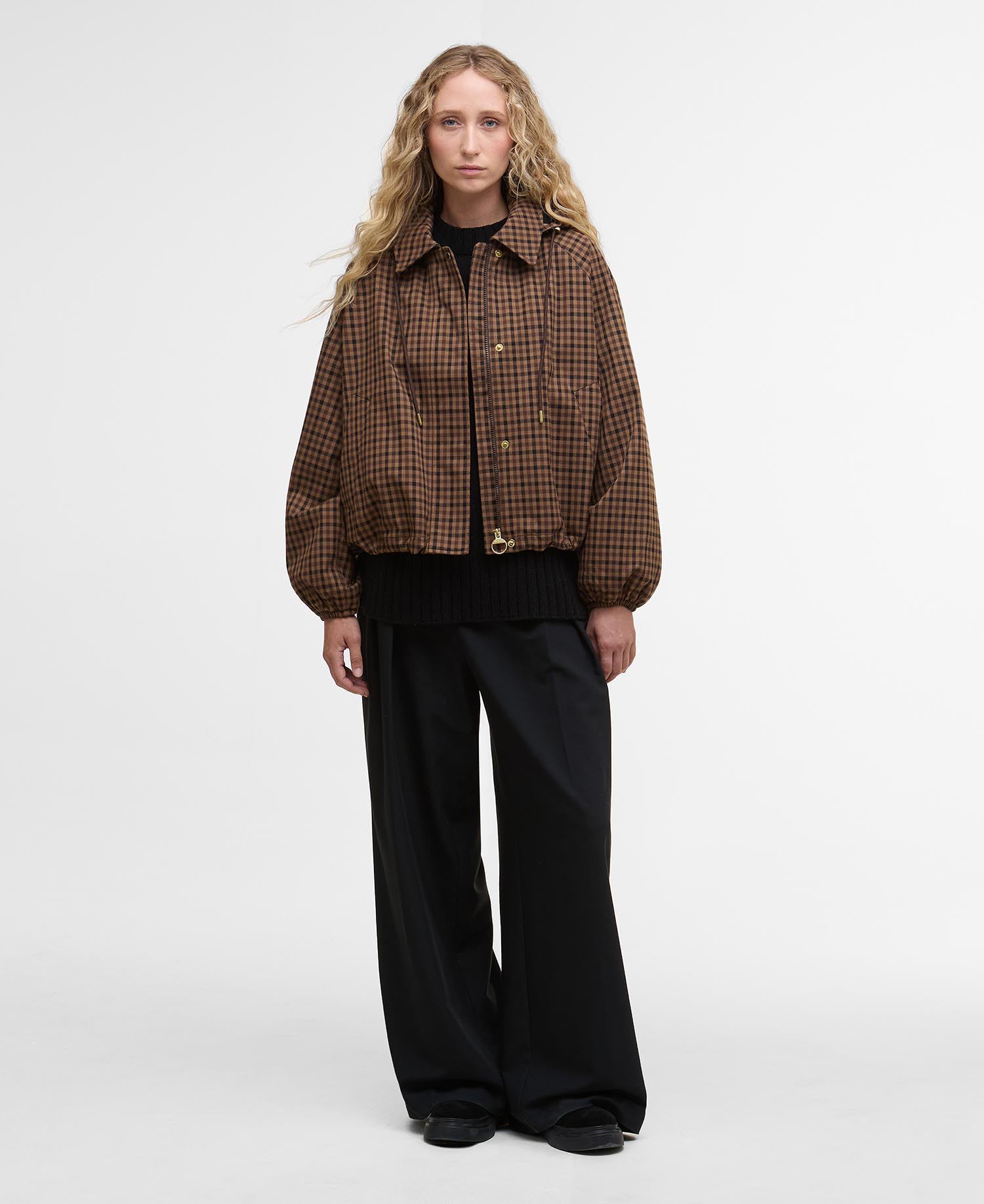 Audrey Showerproof Jacket - Vicuna Gingham Check