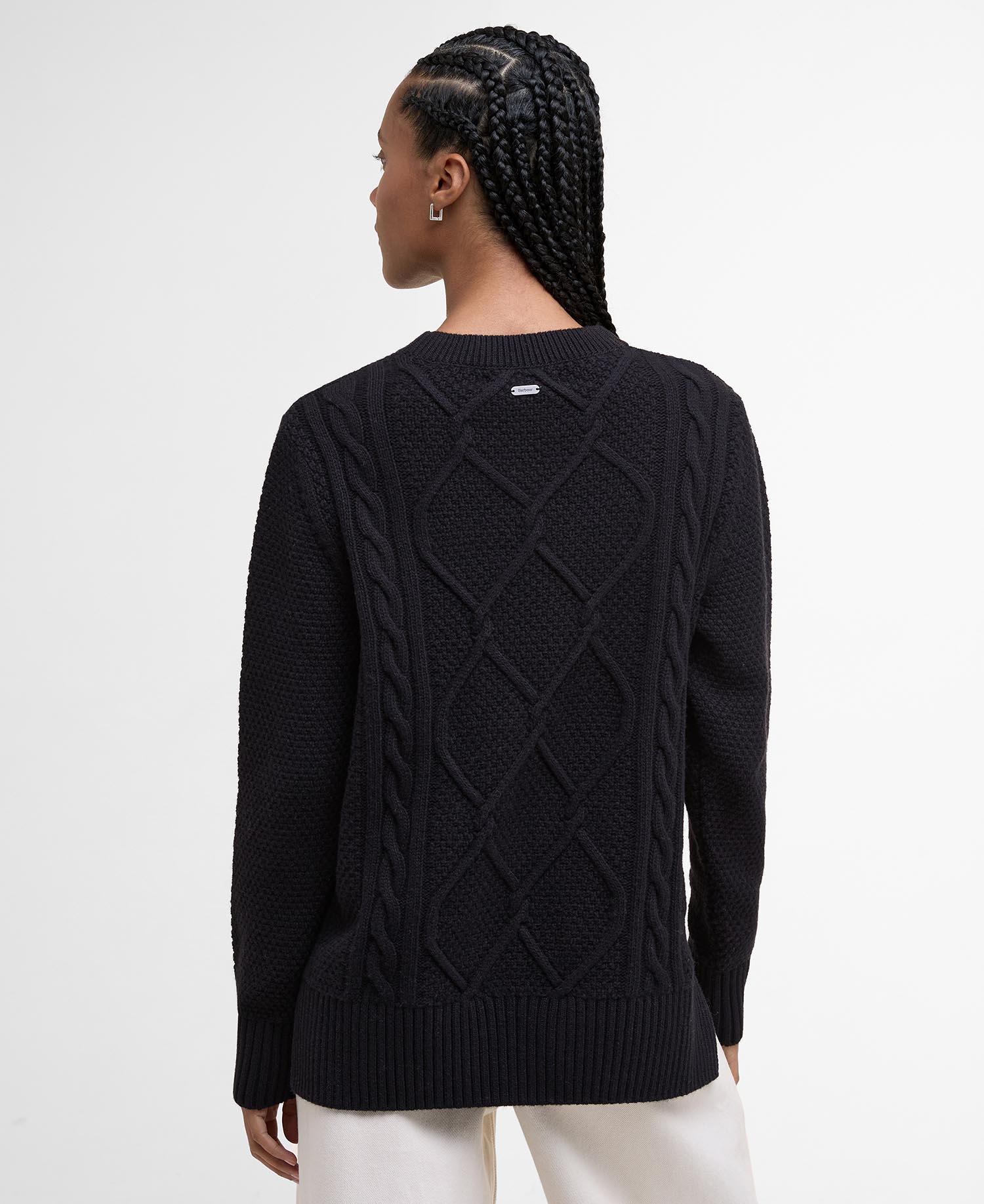 Burne Argyle Crew Neck Jumper - Black