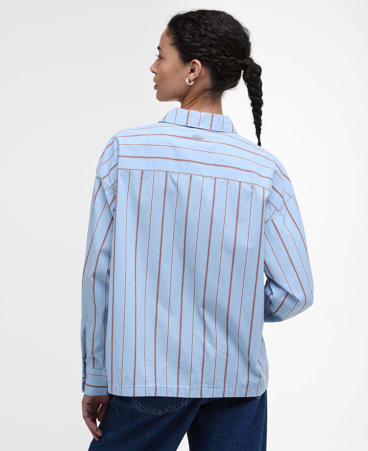 Saffron Striped Relaxed Shirt - Ice Blue Stripe