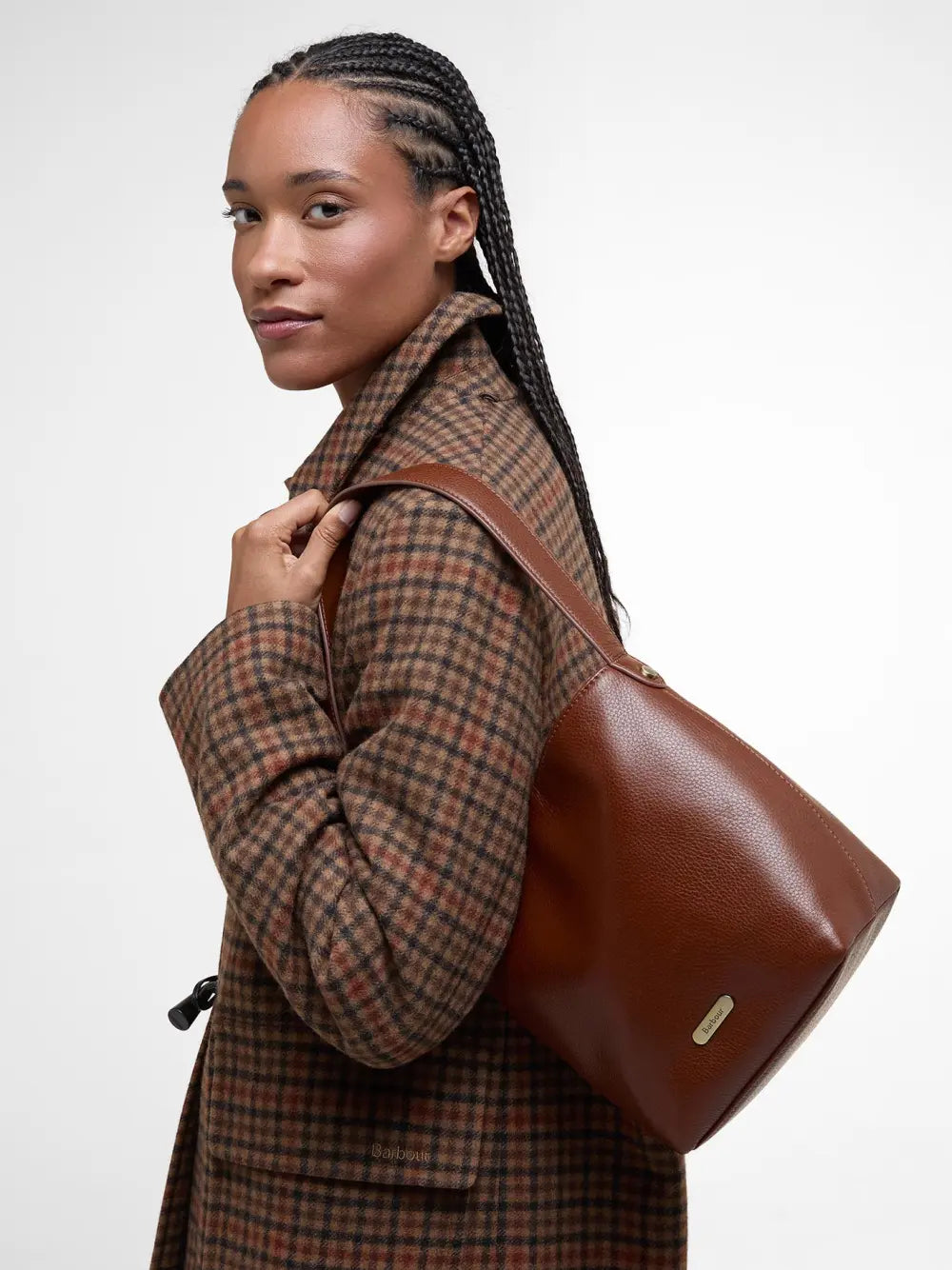 Cedar Leather Bucket Bag - Brown