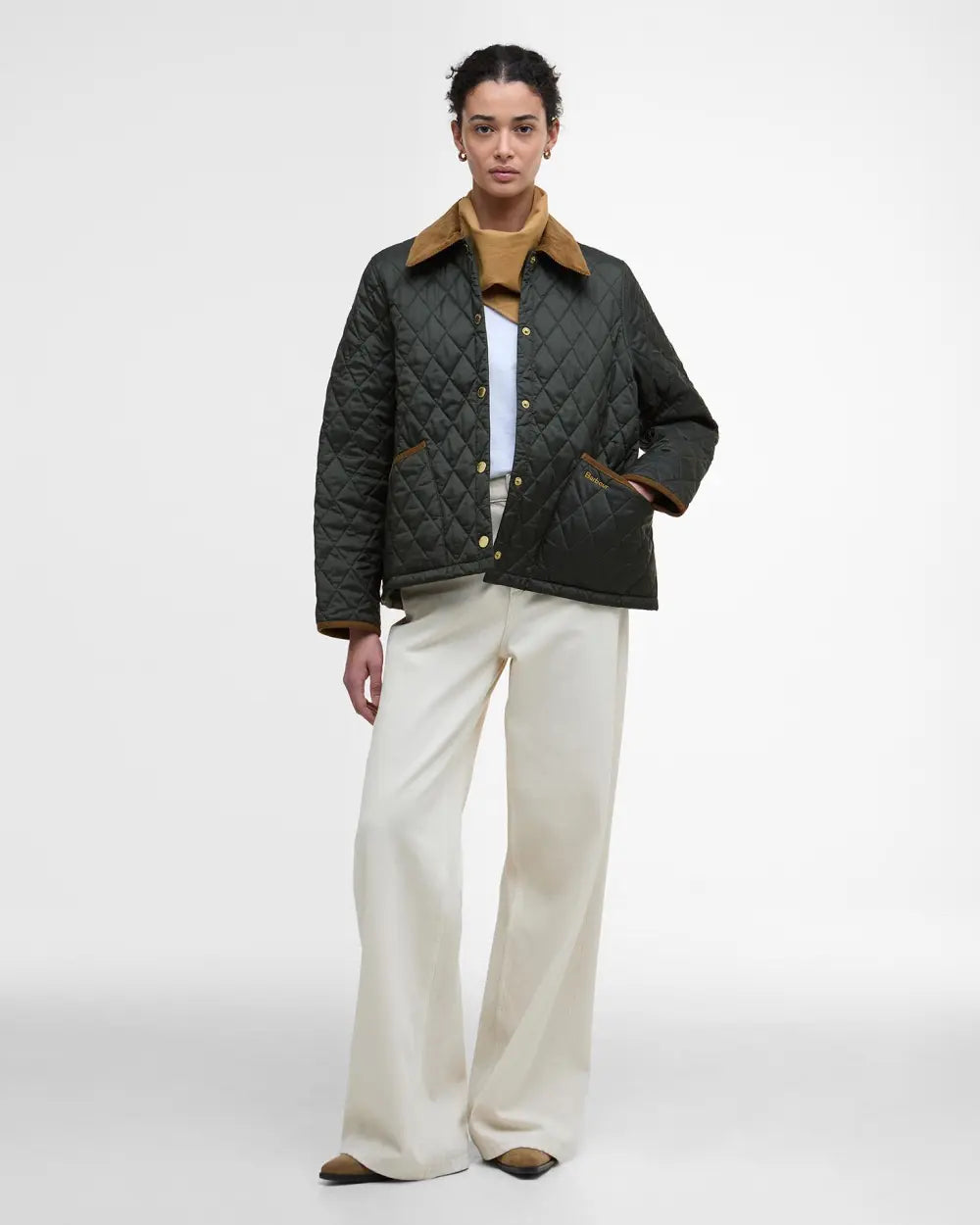 Icons Cropped Liddesdale Quilted Jacket- Sage/Ancient