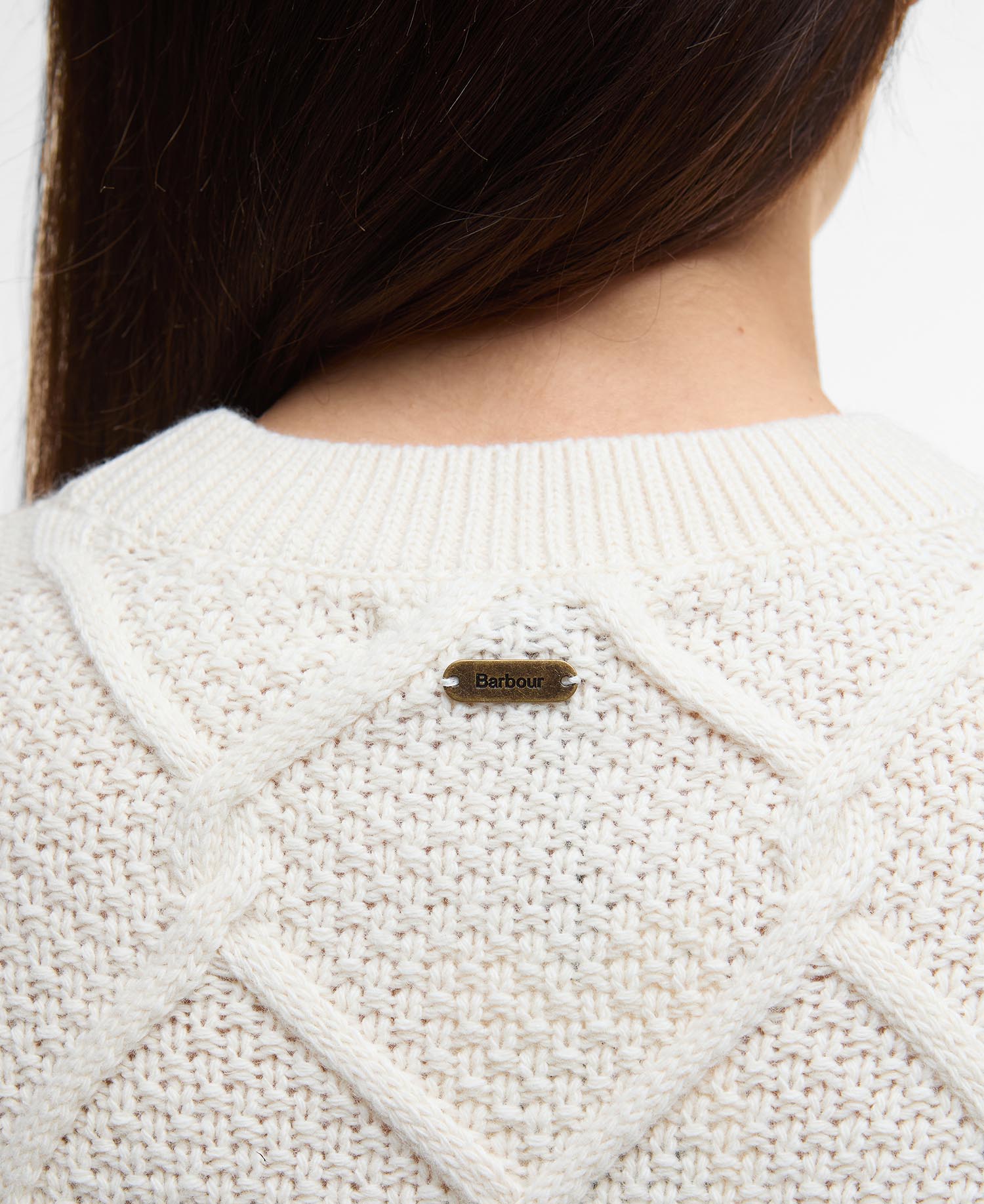 Burne Argyle Crew Neck Jumper - Ecru