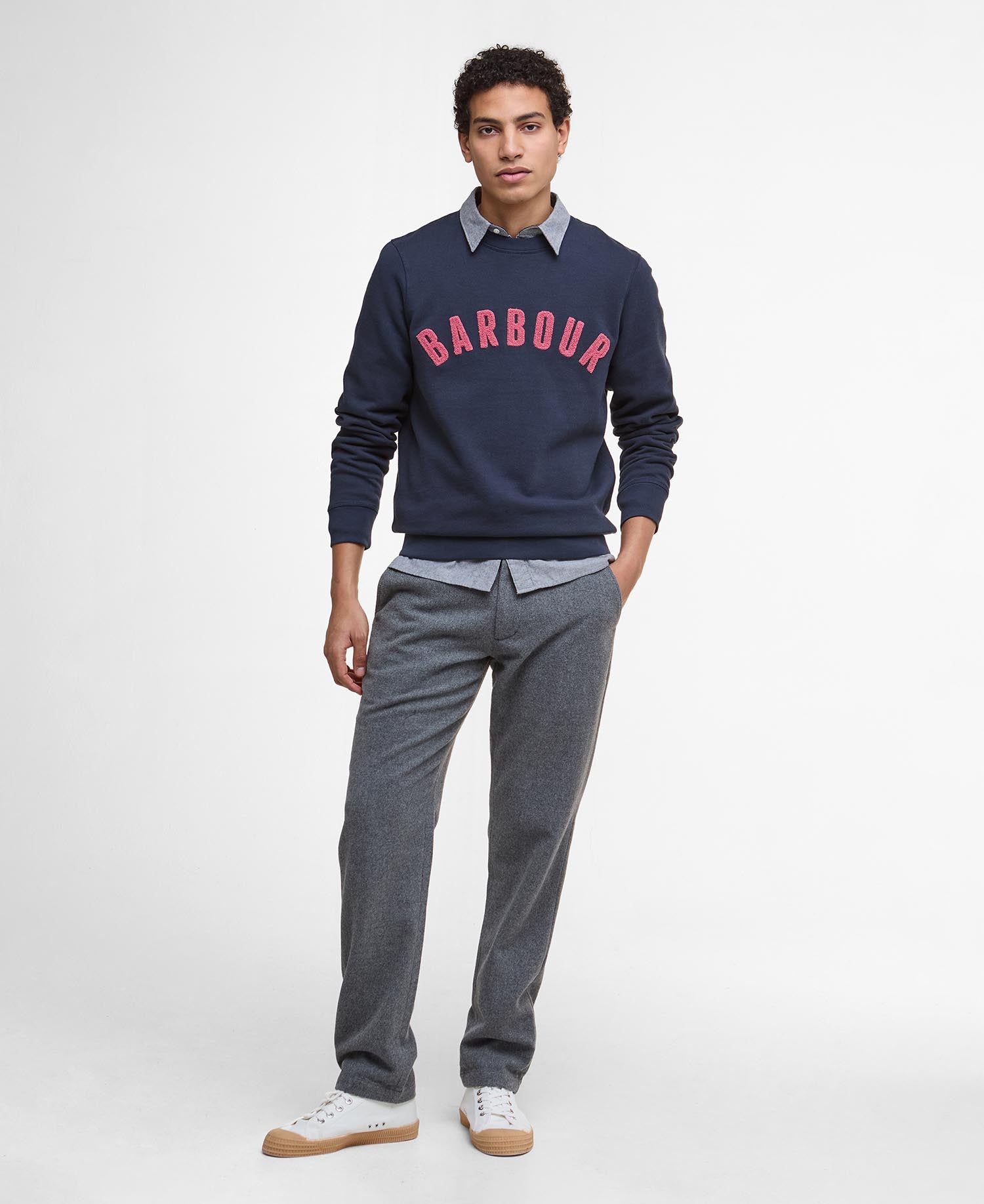 Prep Logo Sweatshirt - Navy/Pink