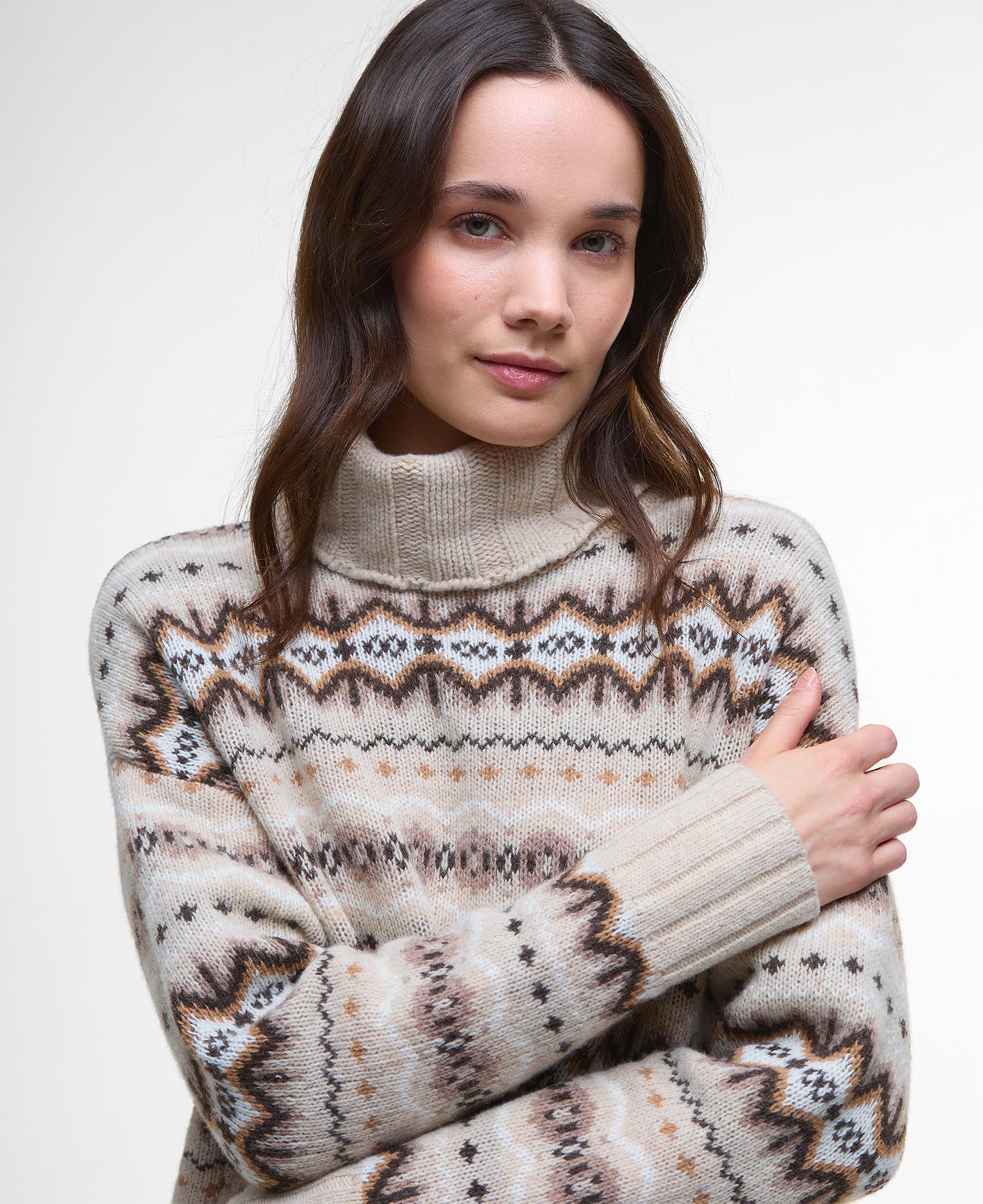 Helen Fair isle Roll-Neck Jumper - Birch Multi