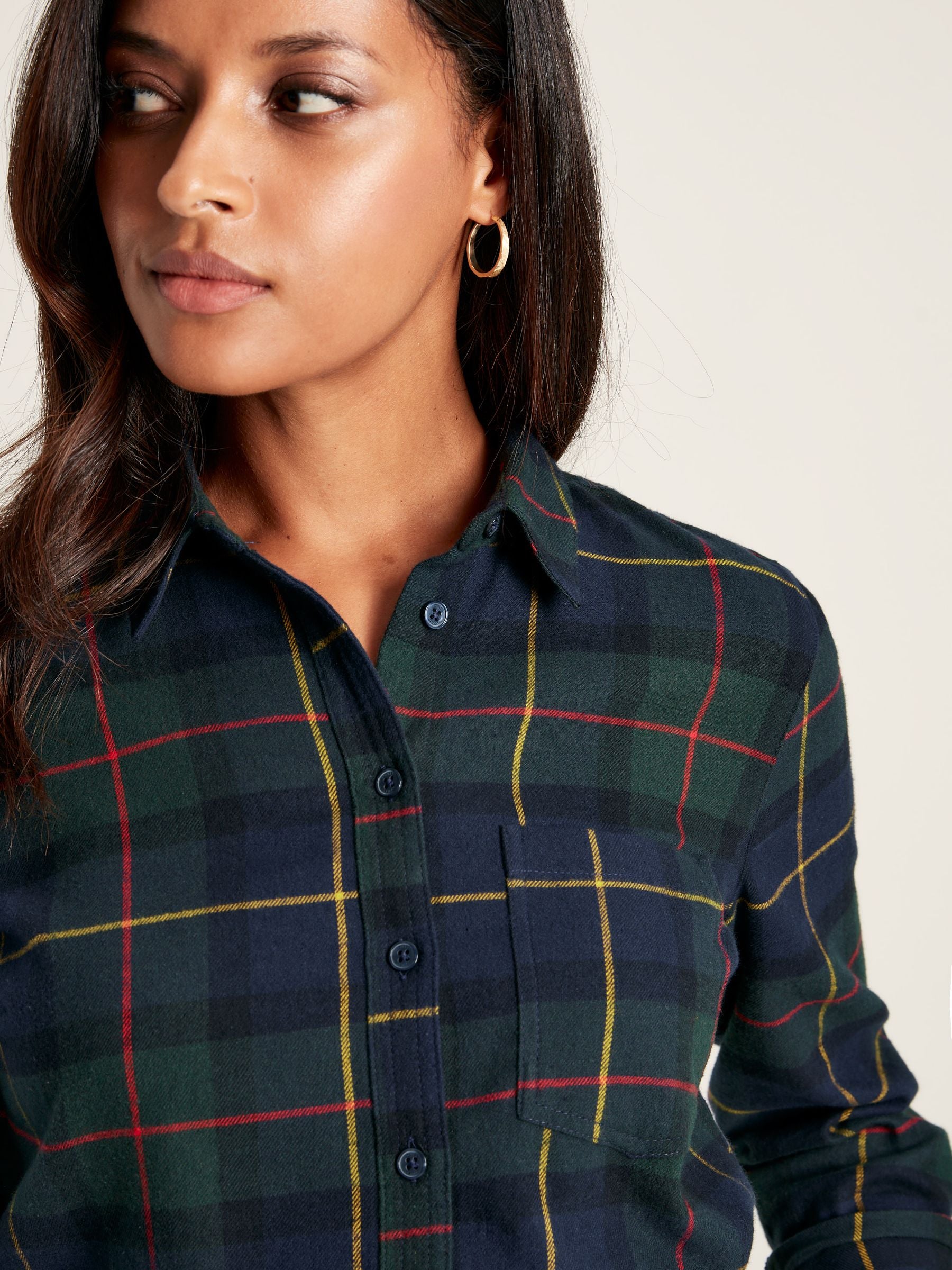 Lorena Brushed Shirt - Green Multi Check