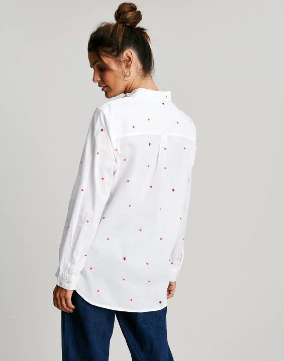 Cornelia Casual Cotton Shirt In White Spot