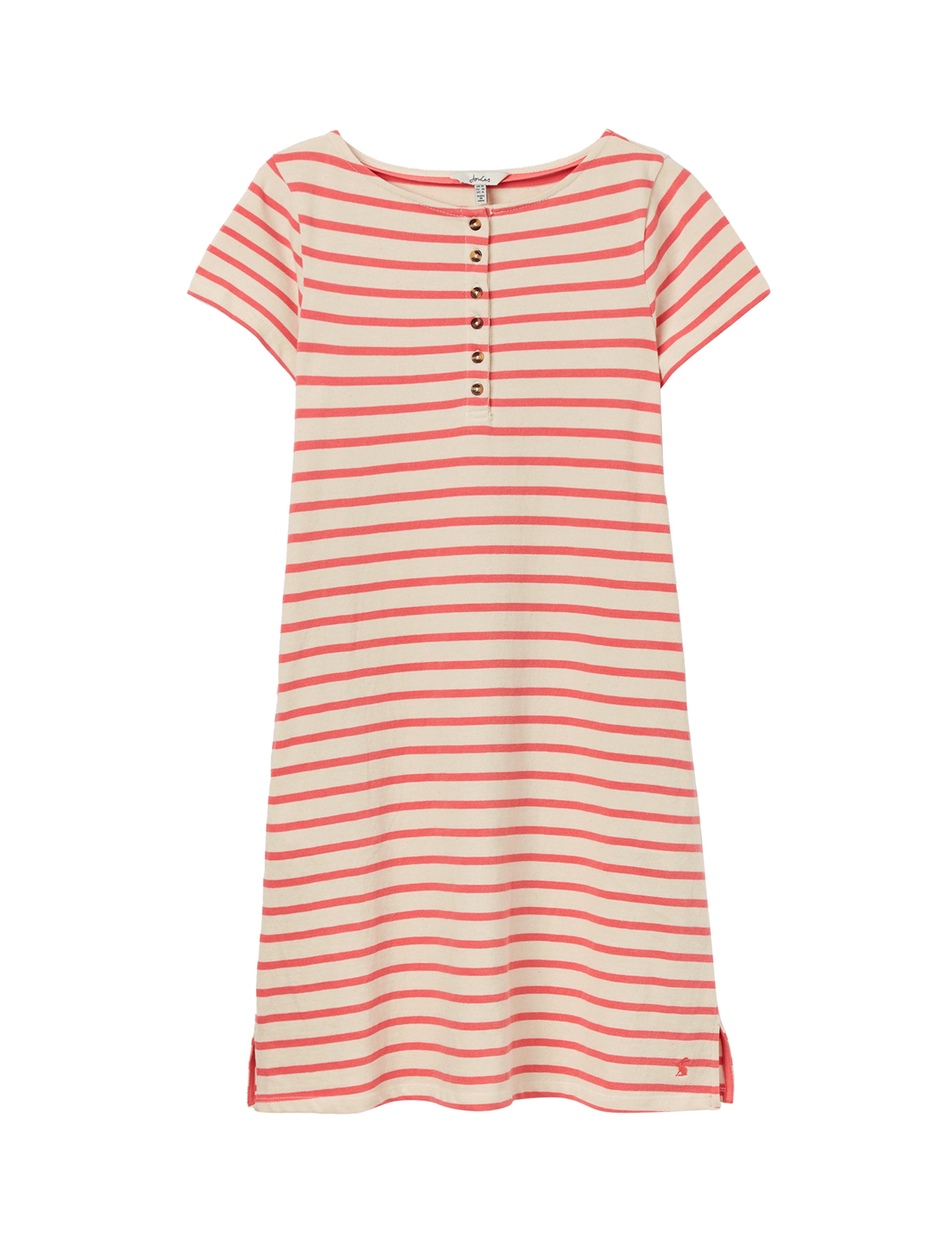 Kea Henley Dress - Coral Stripe