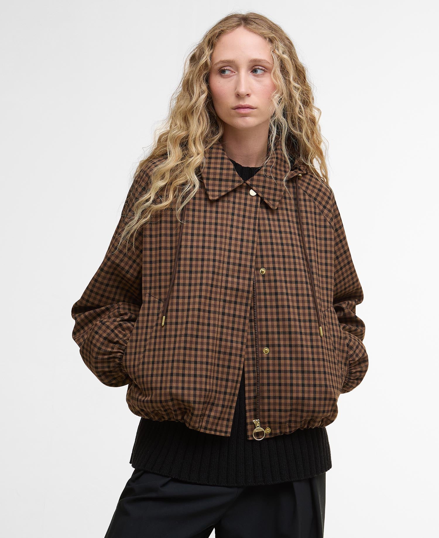 Audrey Showerproof Jacket - Vicuna Gingham Check
