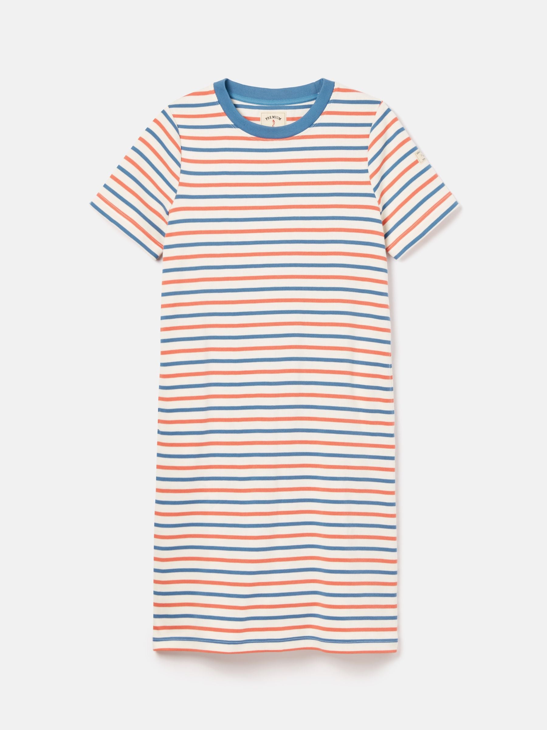 Eden Coral/Blue Jersey T-Shirt Dress