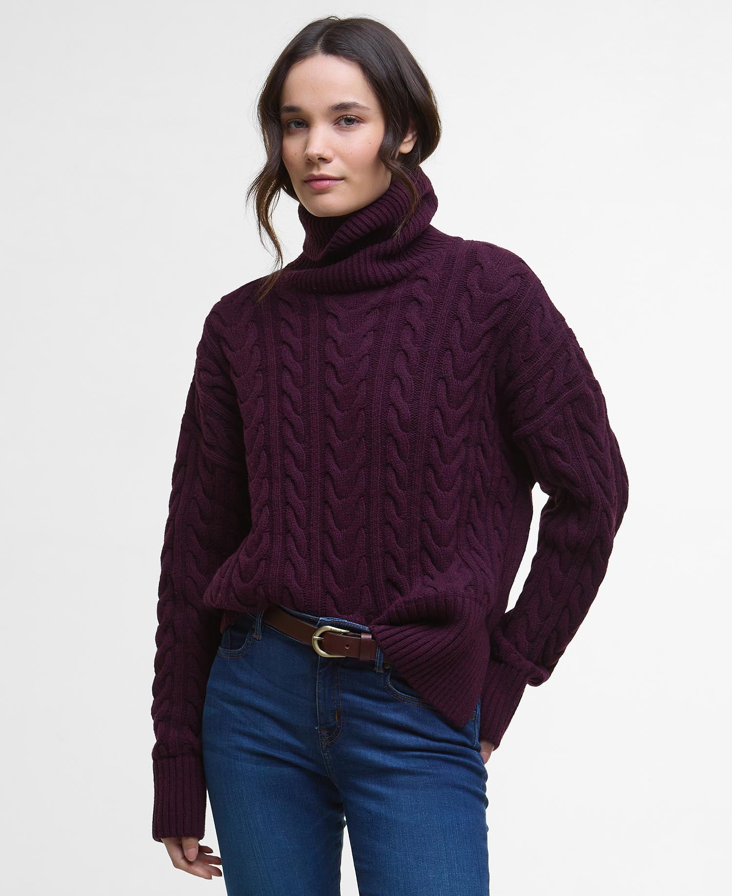 Embleton Rollneck Jumper - Black Cherry