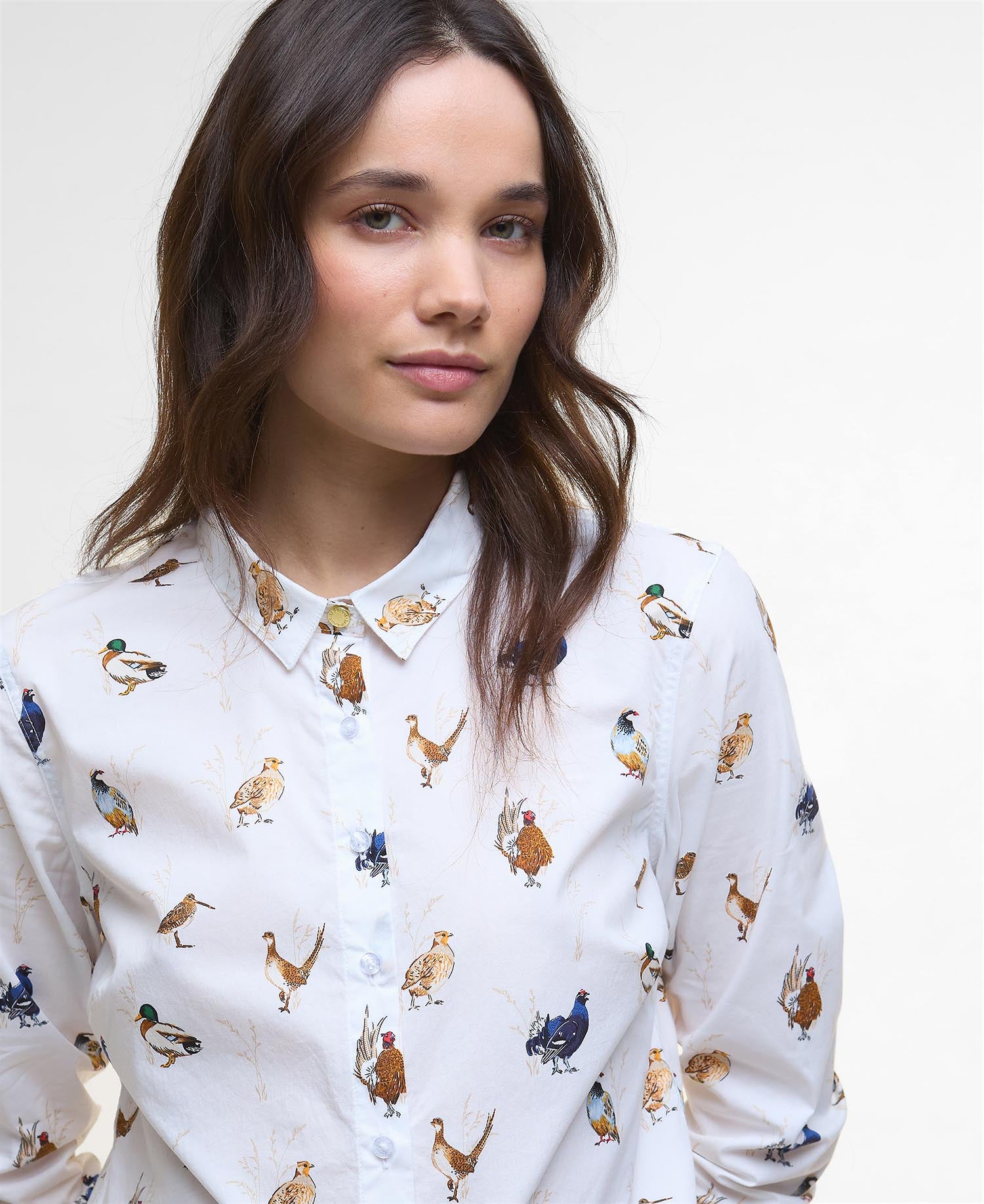 Brambles Tailored Long-Sleeved Shirt - Bird Print