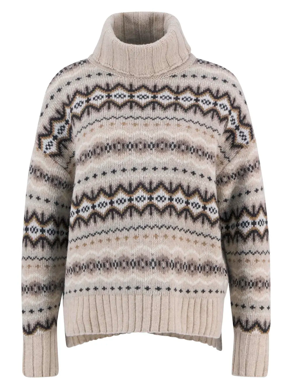Helen Fair isle Roll-Neck Jumper - Birch Multi