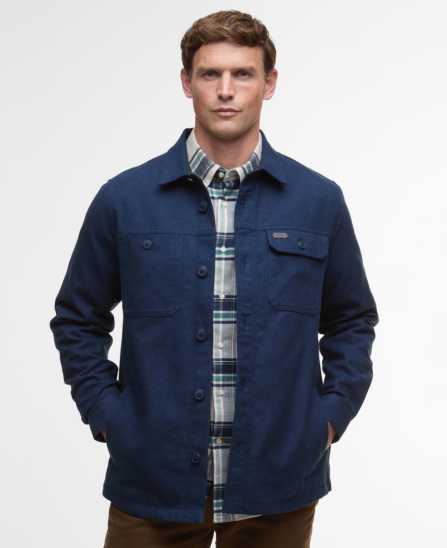 Giles Twill Overshirt - Navy