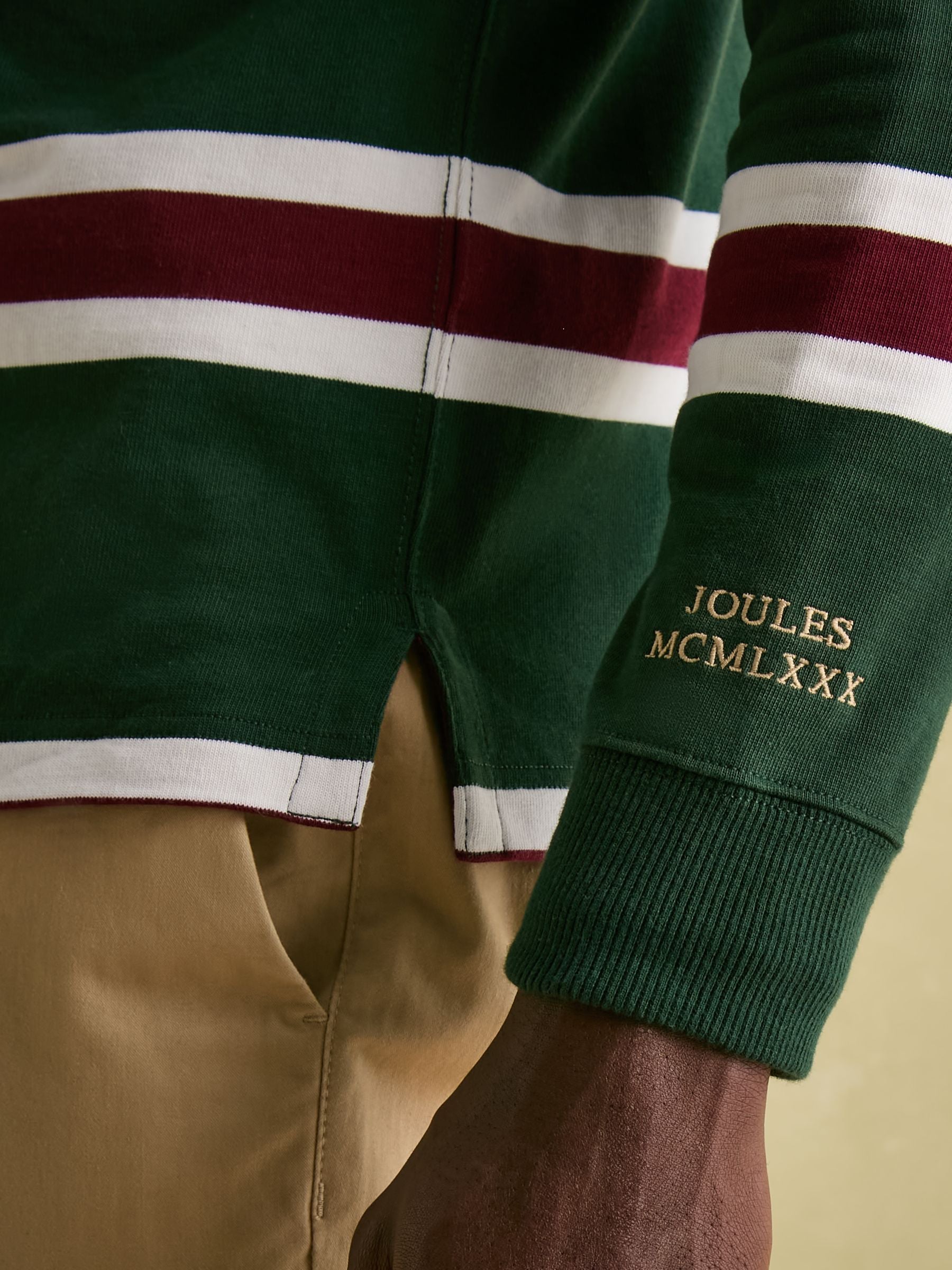 Onside Green & Red Striped Rugby Shirt