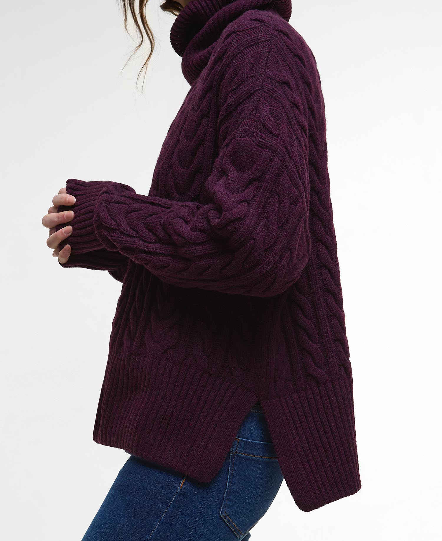 Embleton Rollneck Jumper - Black Cherry