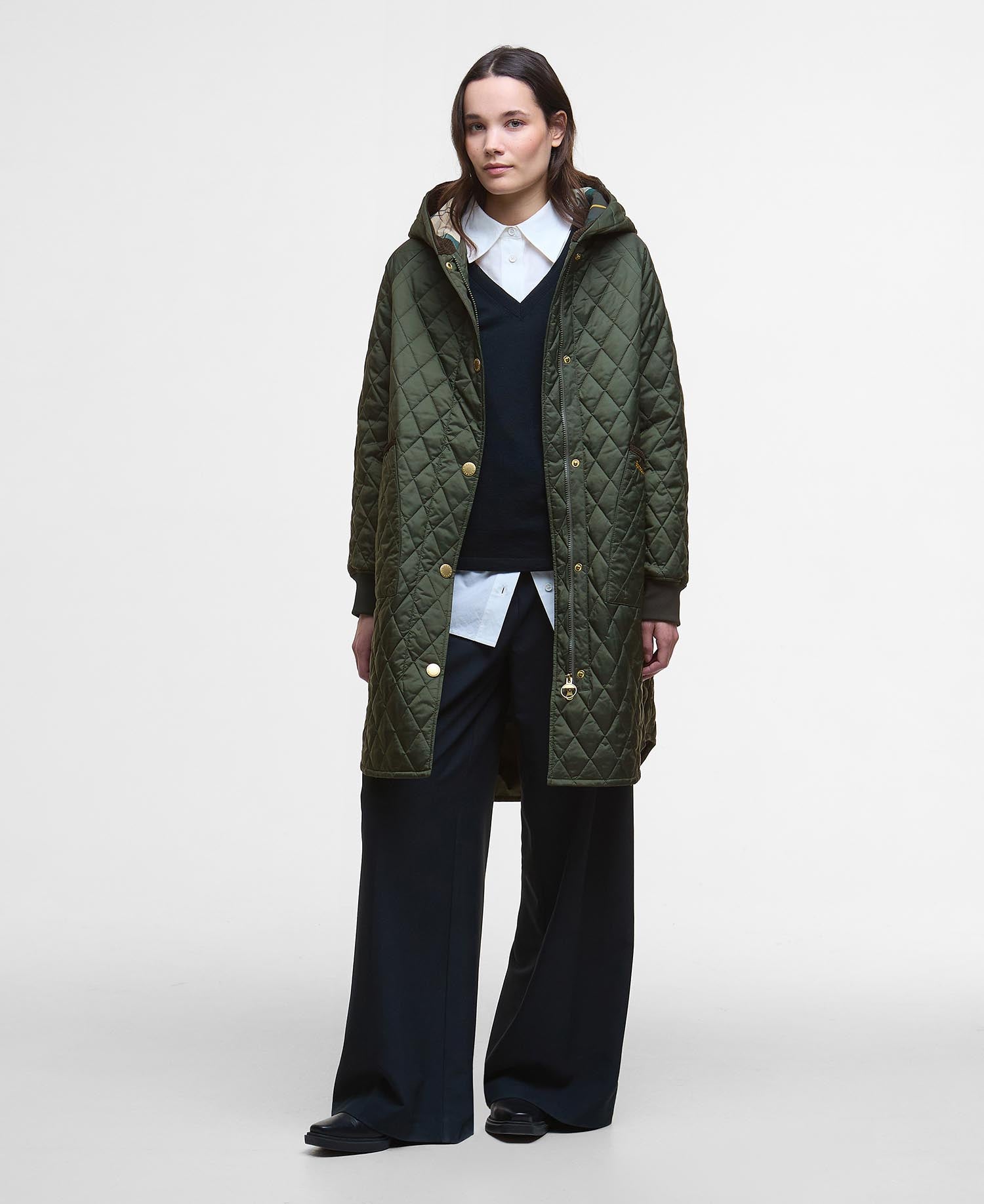 Hilary Quilted Jacket - Olive/Ancient Tartan