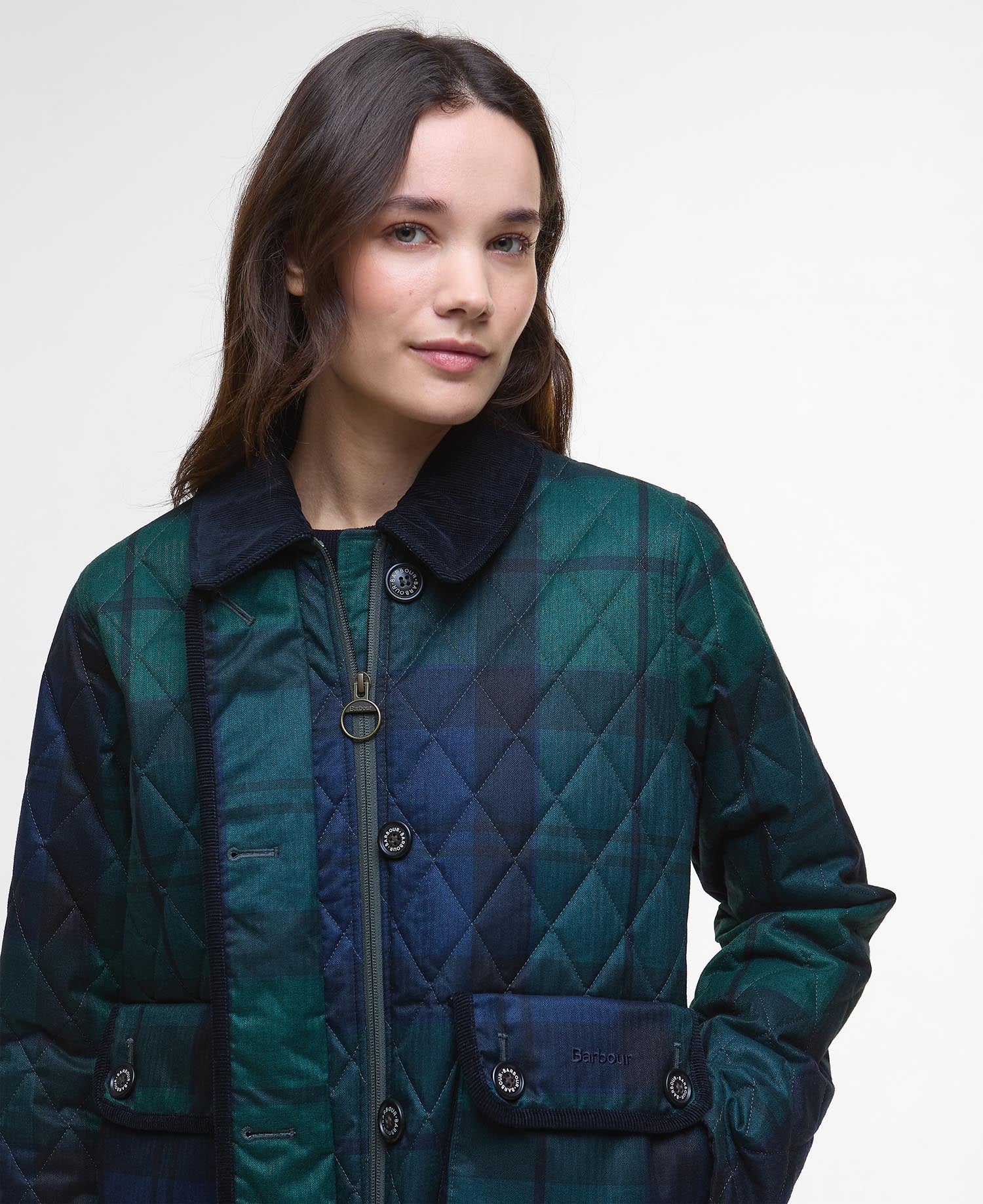 Loudon Tartan Quilted Jacket - Blackwatch tartan