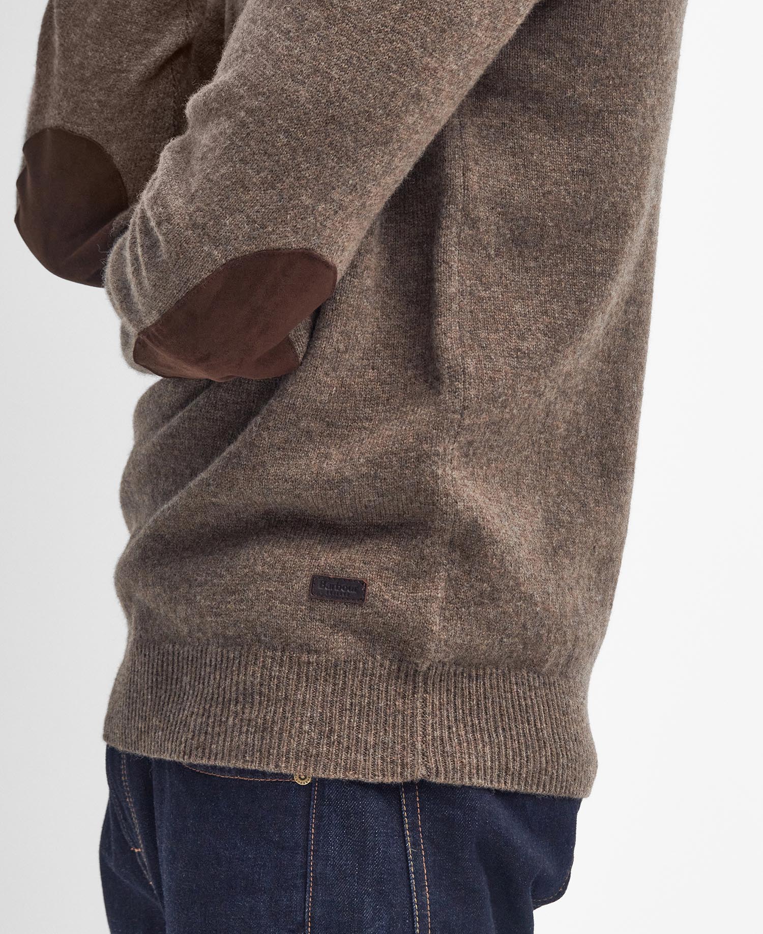 Essential Elbow Patch Jumper - Dark Stone