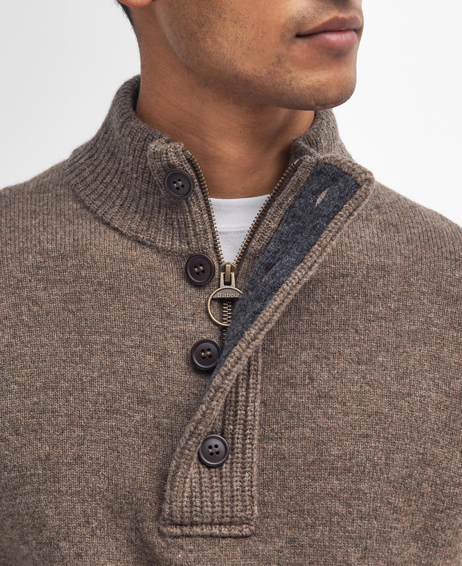 Essential Elbow Patch Jumper - Dark Stone