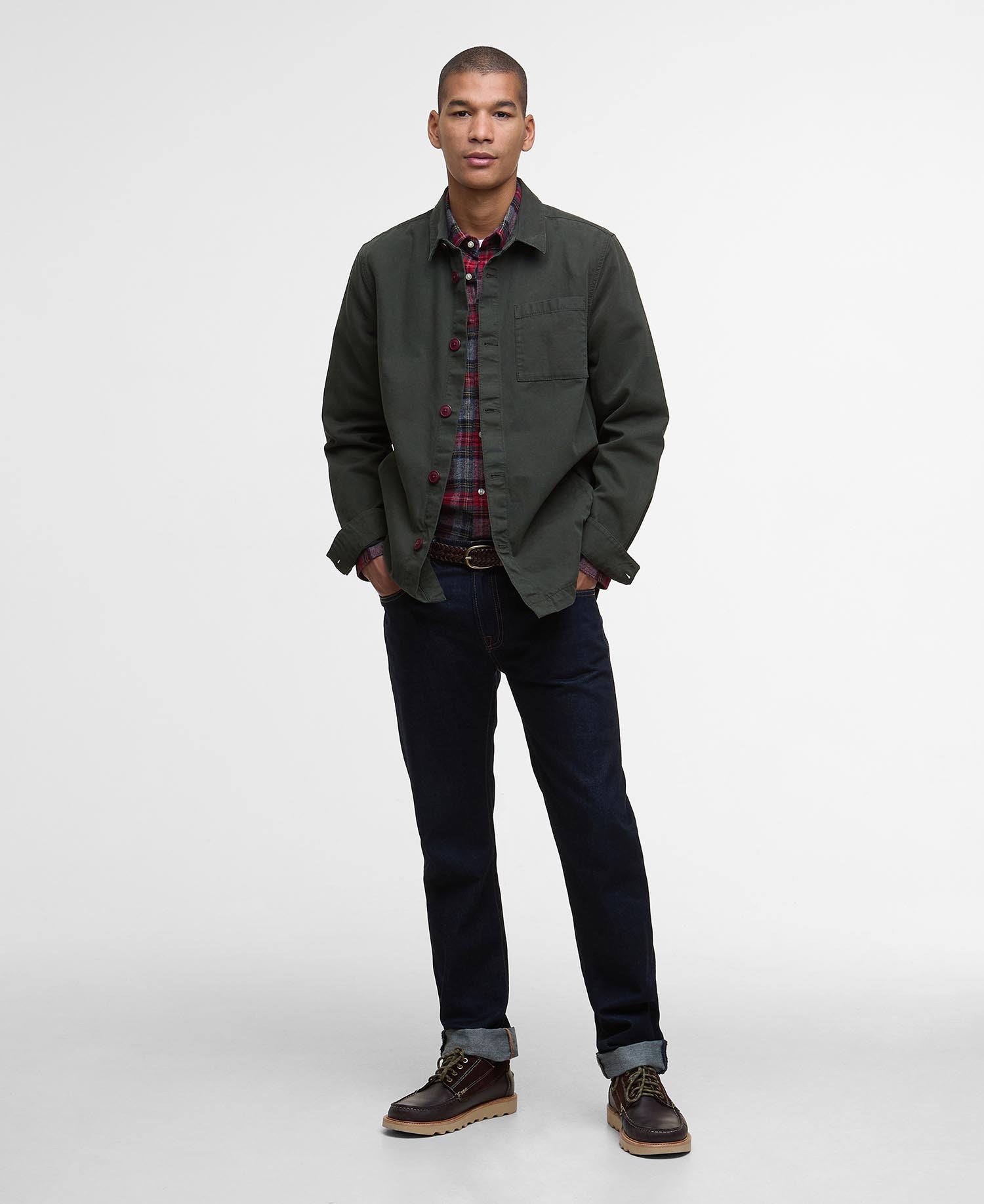 Washed Cotton Overshirt - Forest