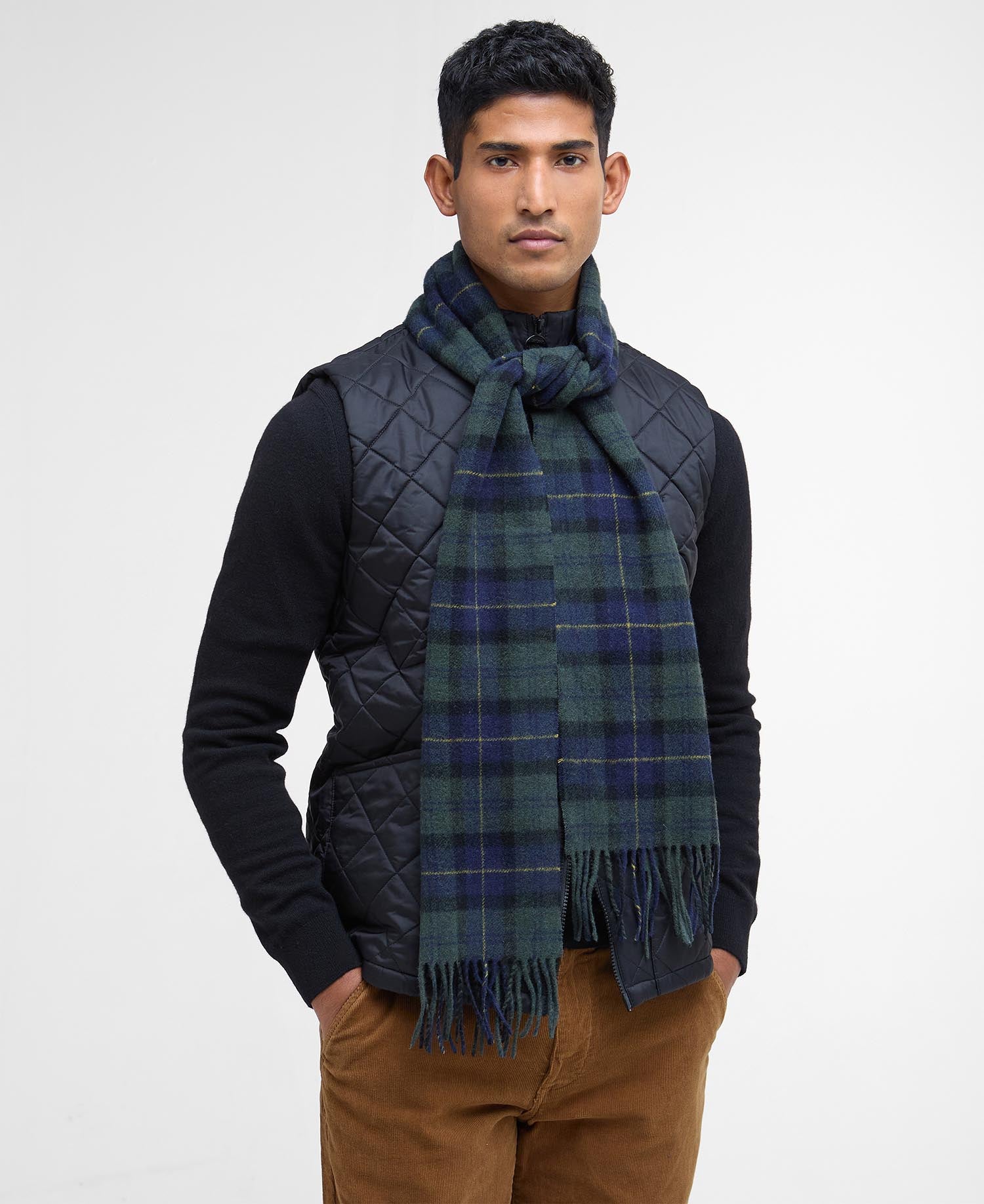 Tartan Lambswool Scarf - Olive Night