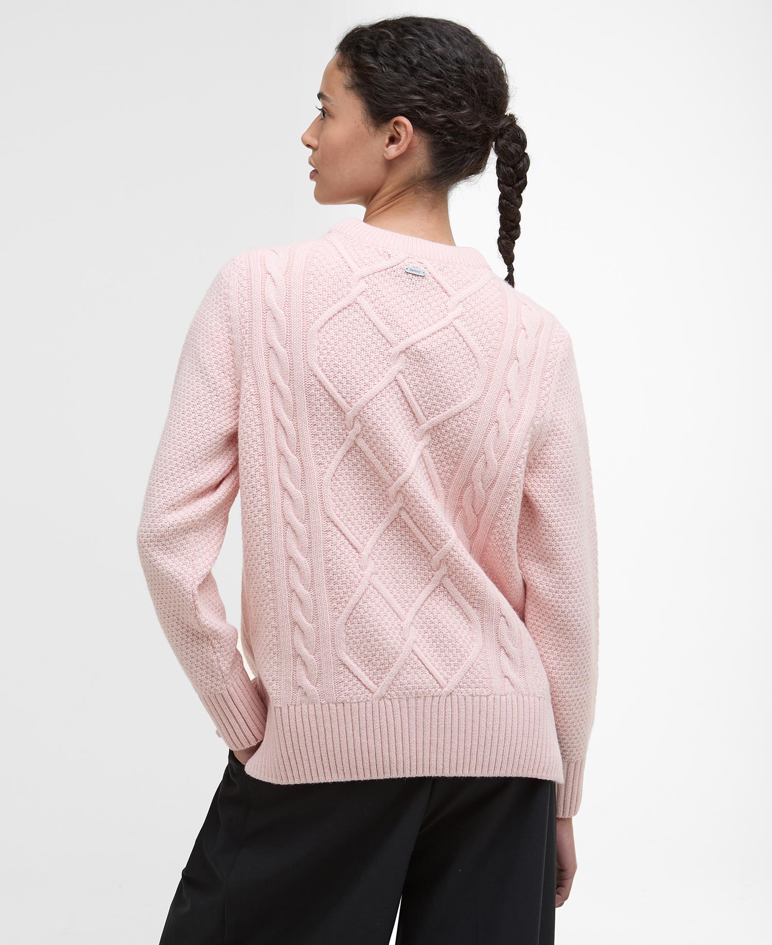 Burne Argyle Crew Neck Jumper - Pink Blush