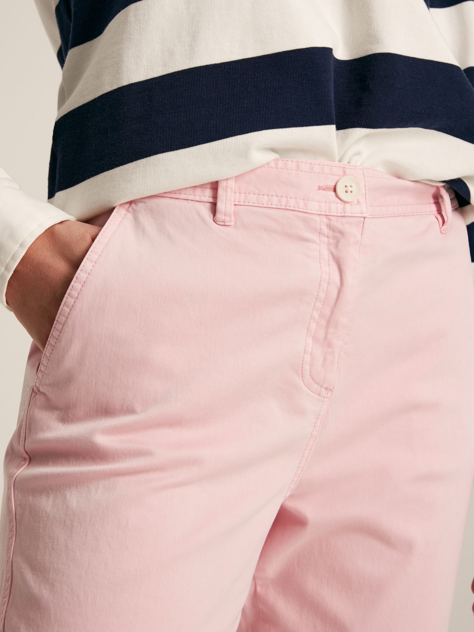 Rose Pink Slim Fit Chino Trousers